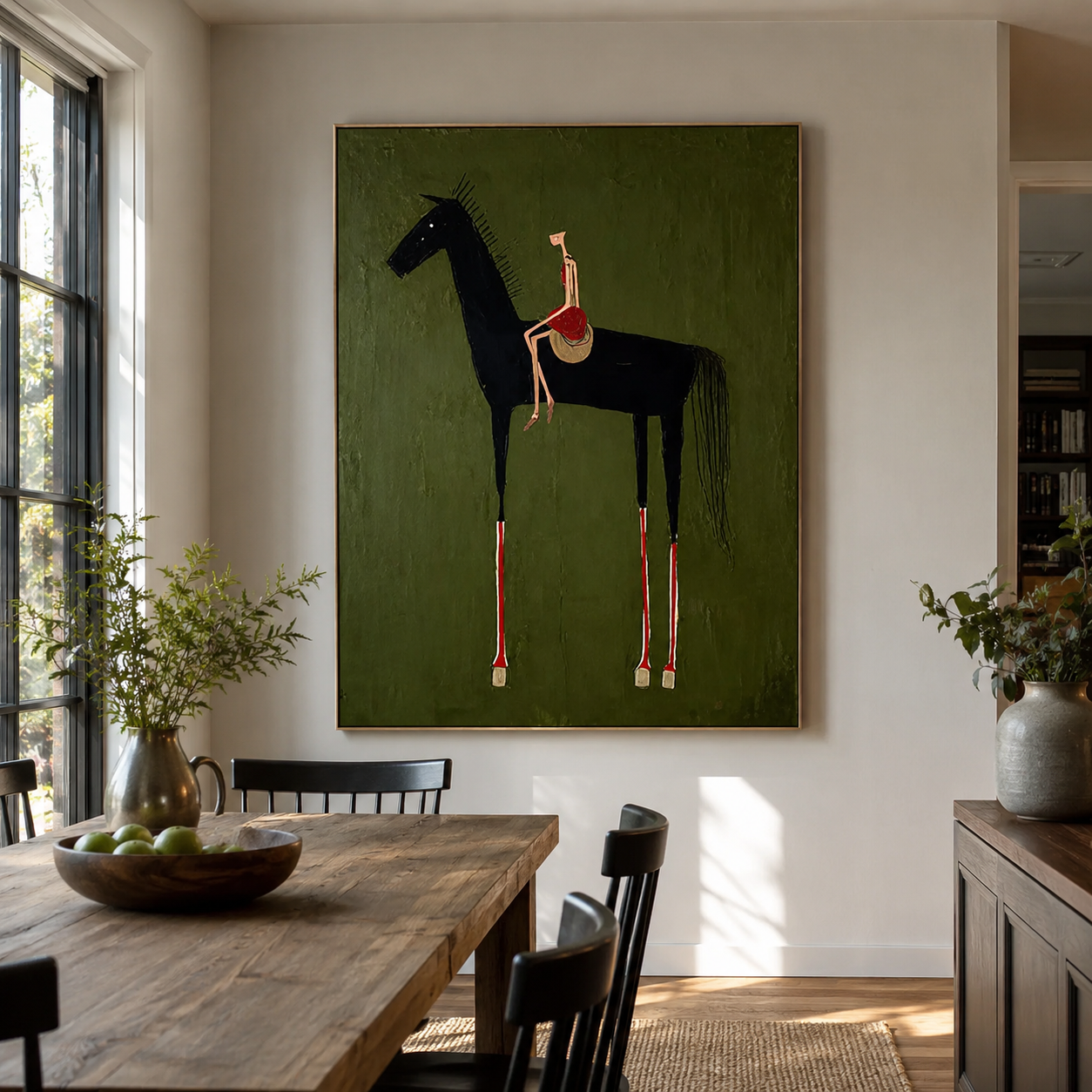 Textured Equestrian Whimsy | Green Steed
