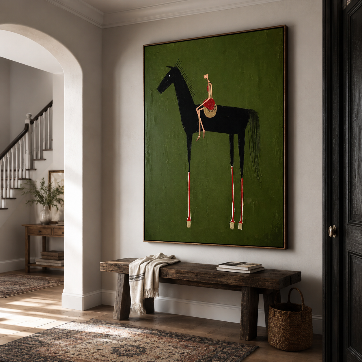 Textured Equestrian Whimsy | Green Steed