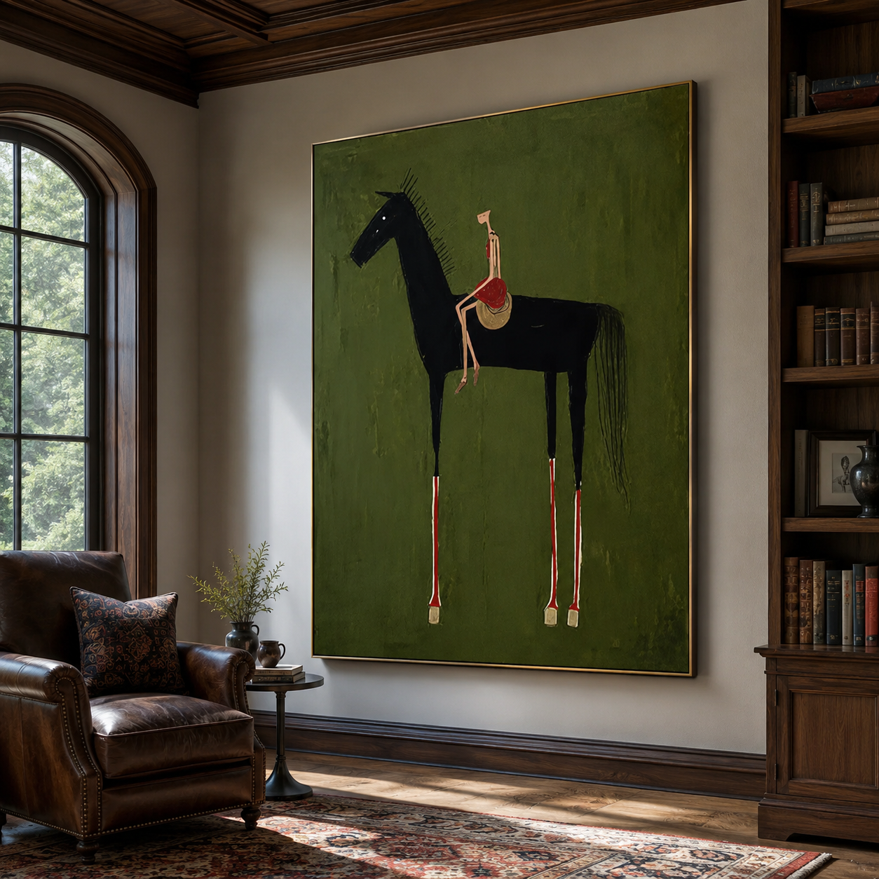 Textured Equestrian Whimsy | Green Steed