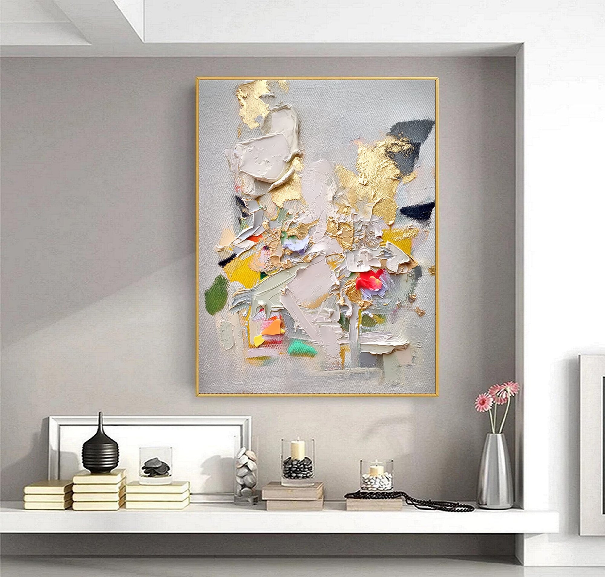 Textured Gilded Opulence | Vibrant Swirls