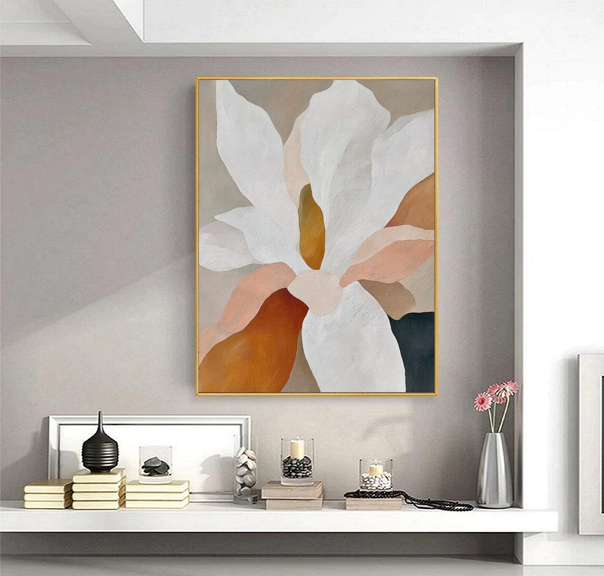 Textured Floral Elegance | Cream Petals