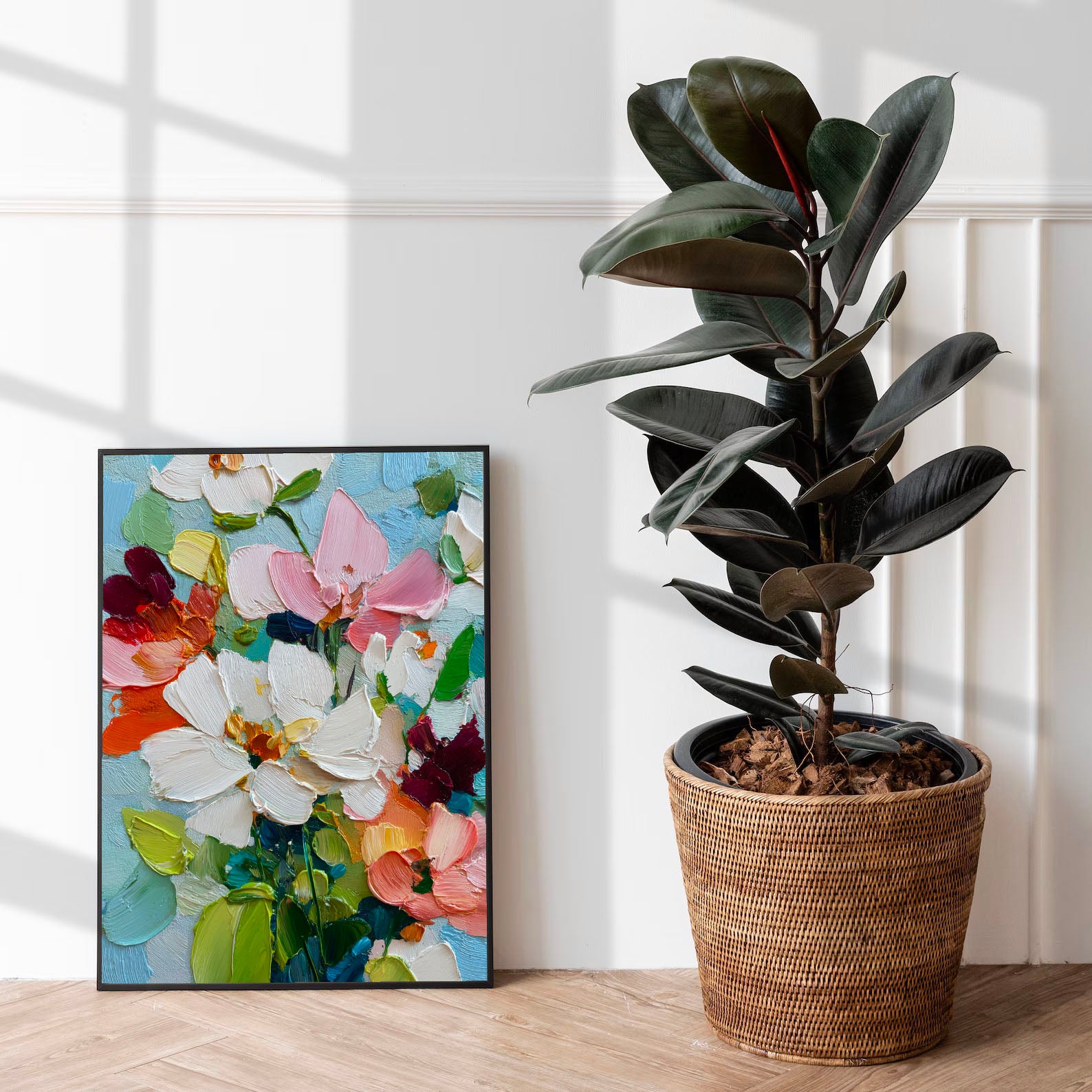 Textured Floral Art | Vibrant Depth