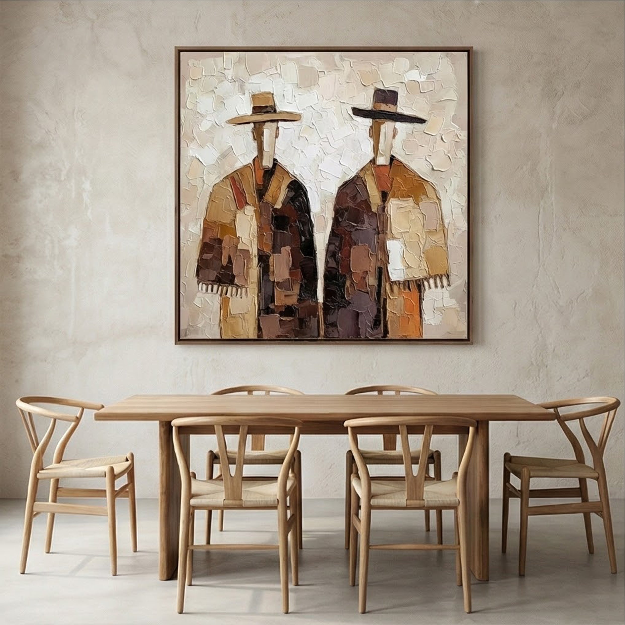 Textured Rustic Figures | Hat Silhouettes