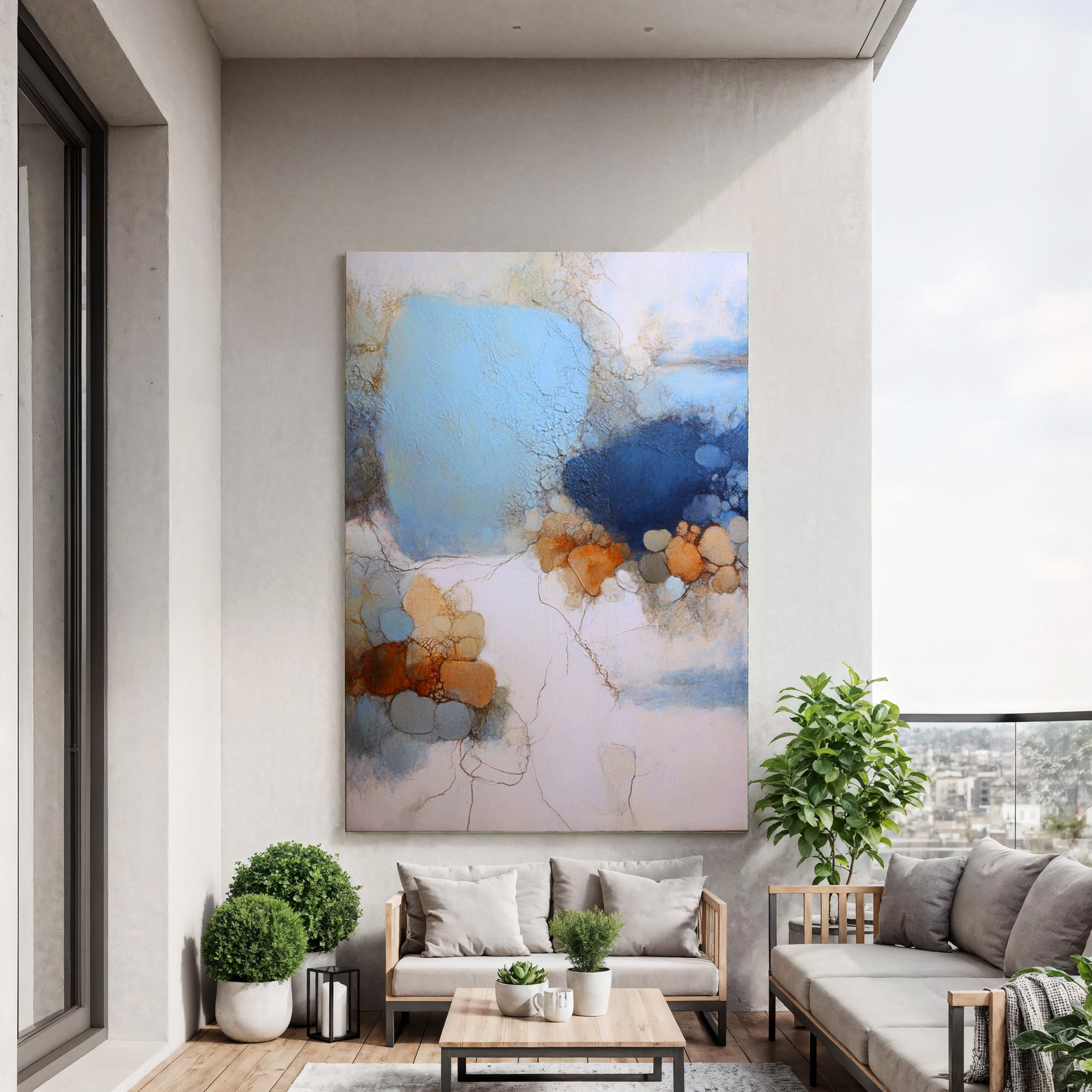 Textured Azure Patina | Amber Vein