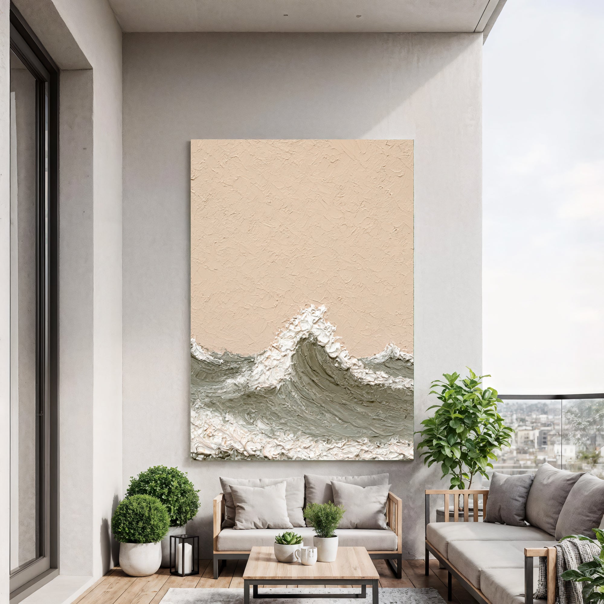 Textured Beige Swells | Ocean Crests