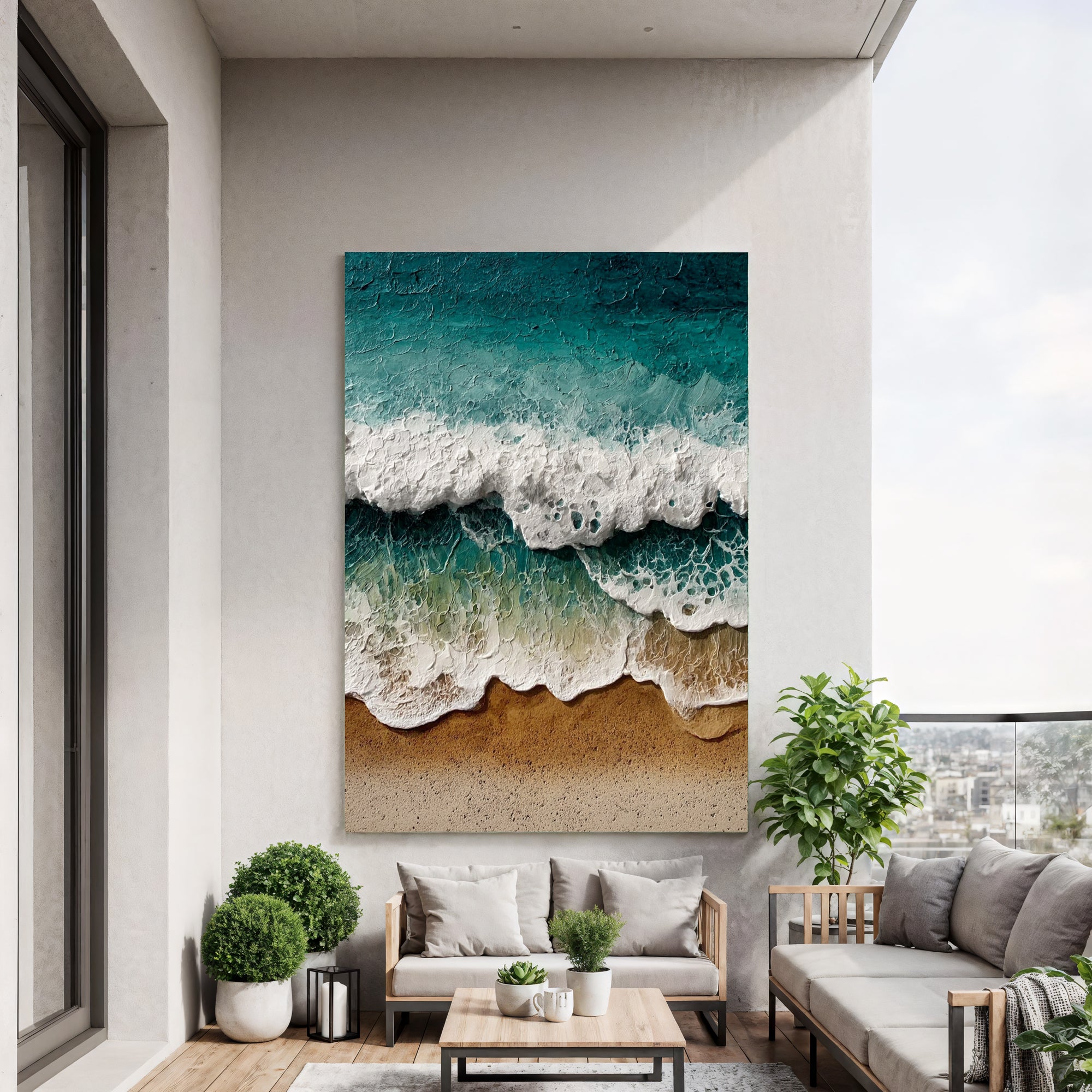 Textured Coastal Opulence | Turquoise Shores