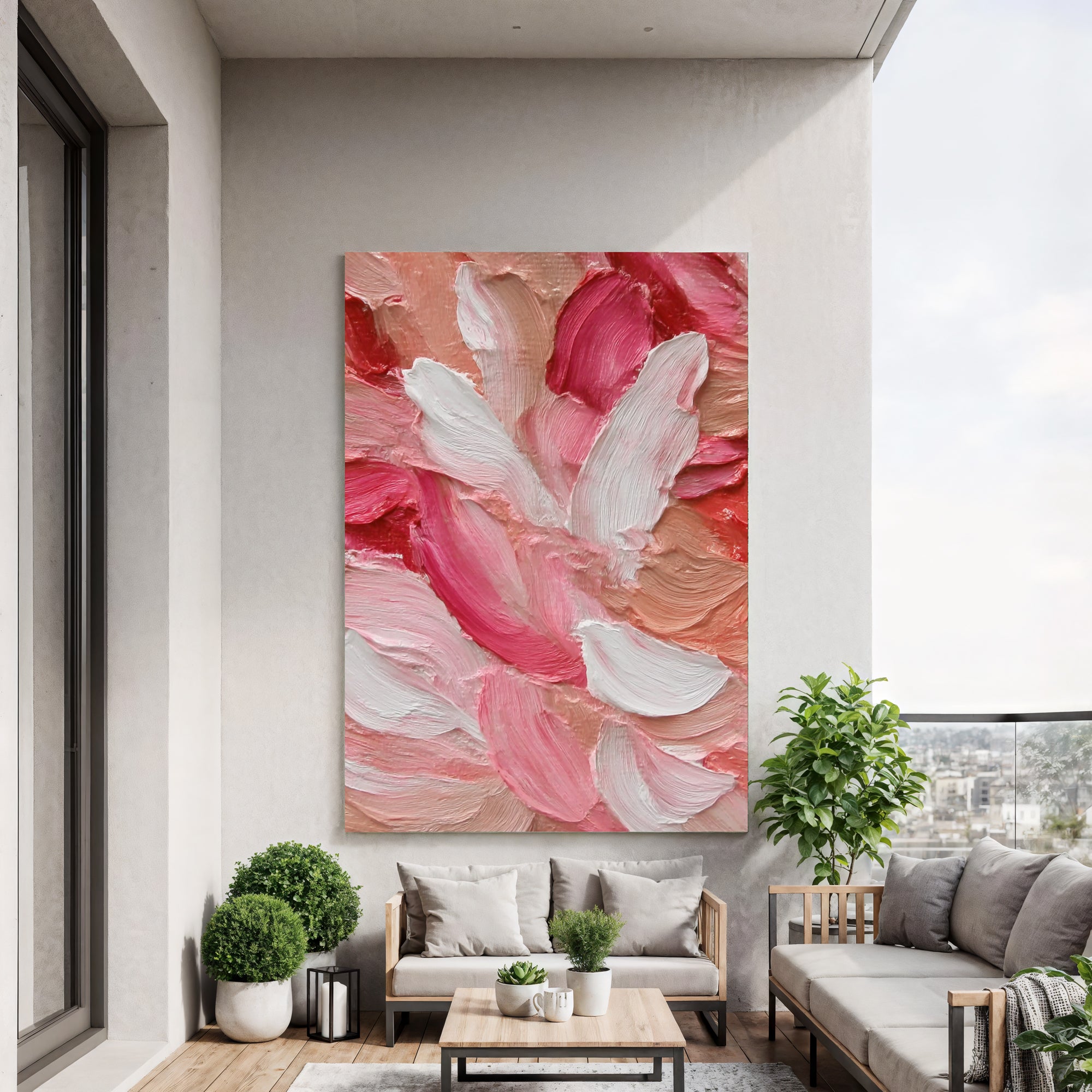 Textured Blush Petals | Coral Flush