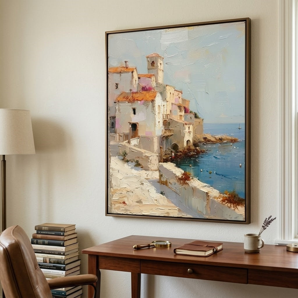 Impressionist Art | Cliffside Coastal Hamlet