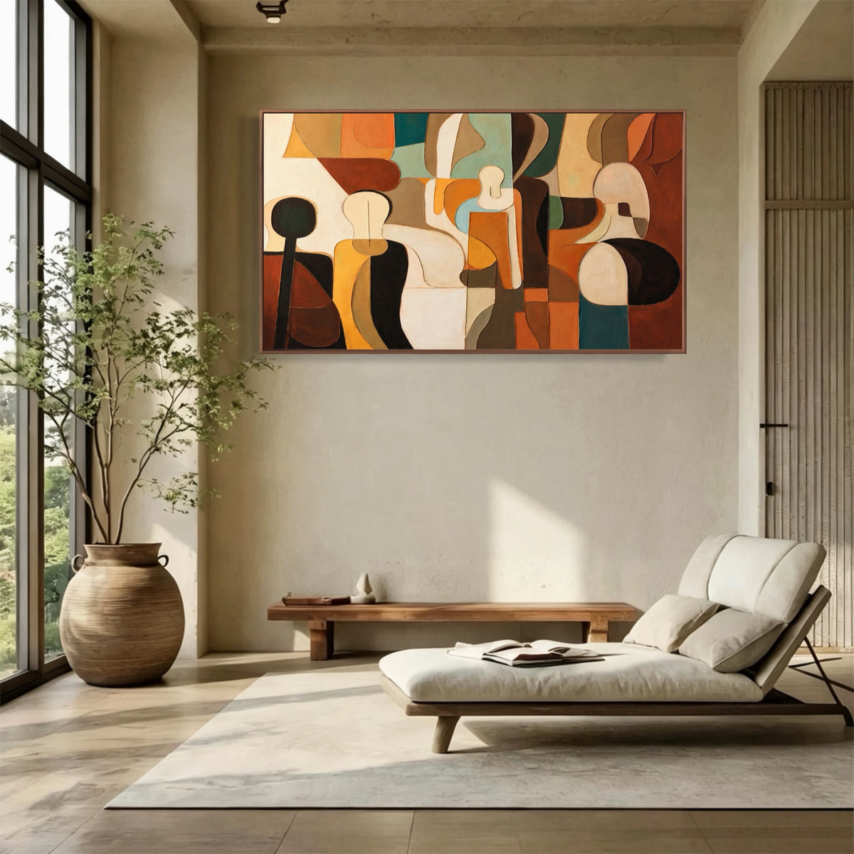 An Afternoon Gathering — horizontal folk & whimsical figure art, view 3
