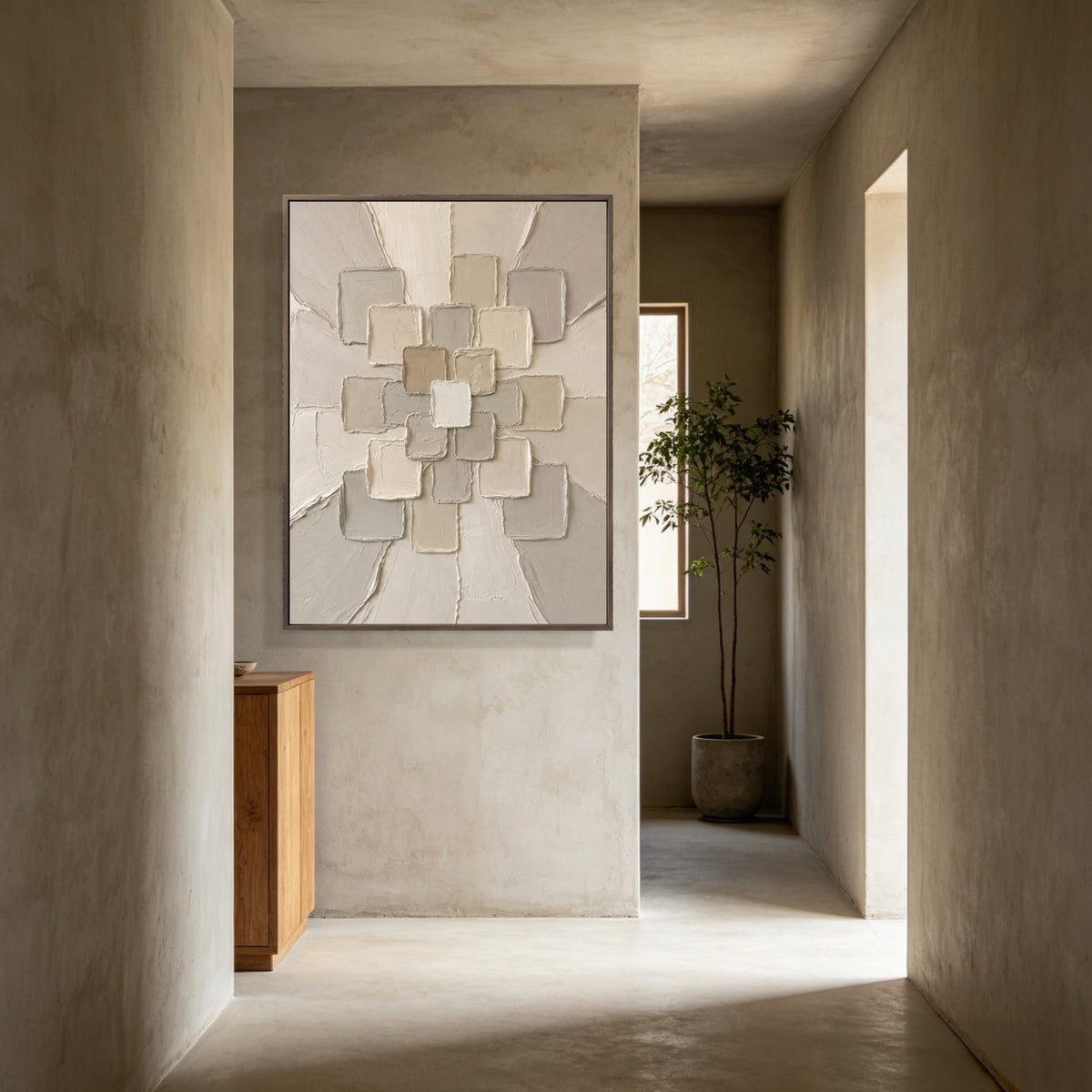 Assembled Chalk Mosaic — vertical textured & impasto art, view 5