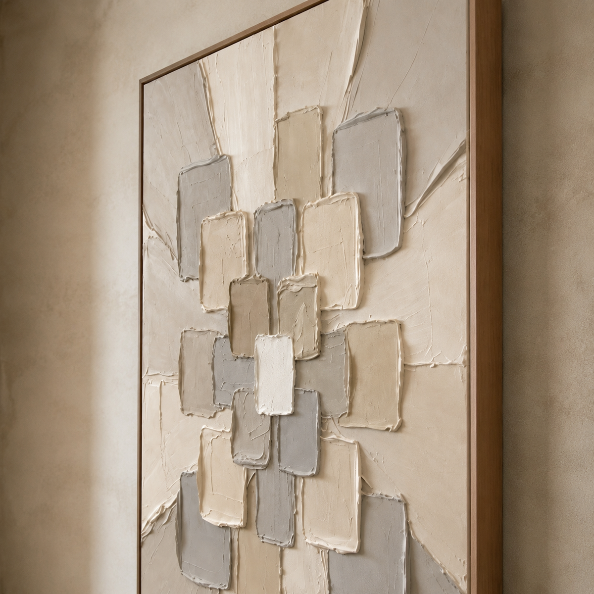 Assembled Chalk Mosaic — vertical textured & impasto art, view 7