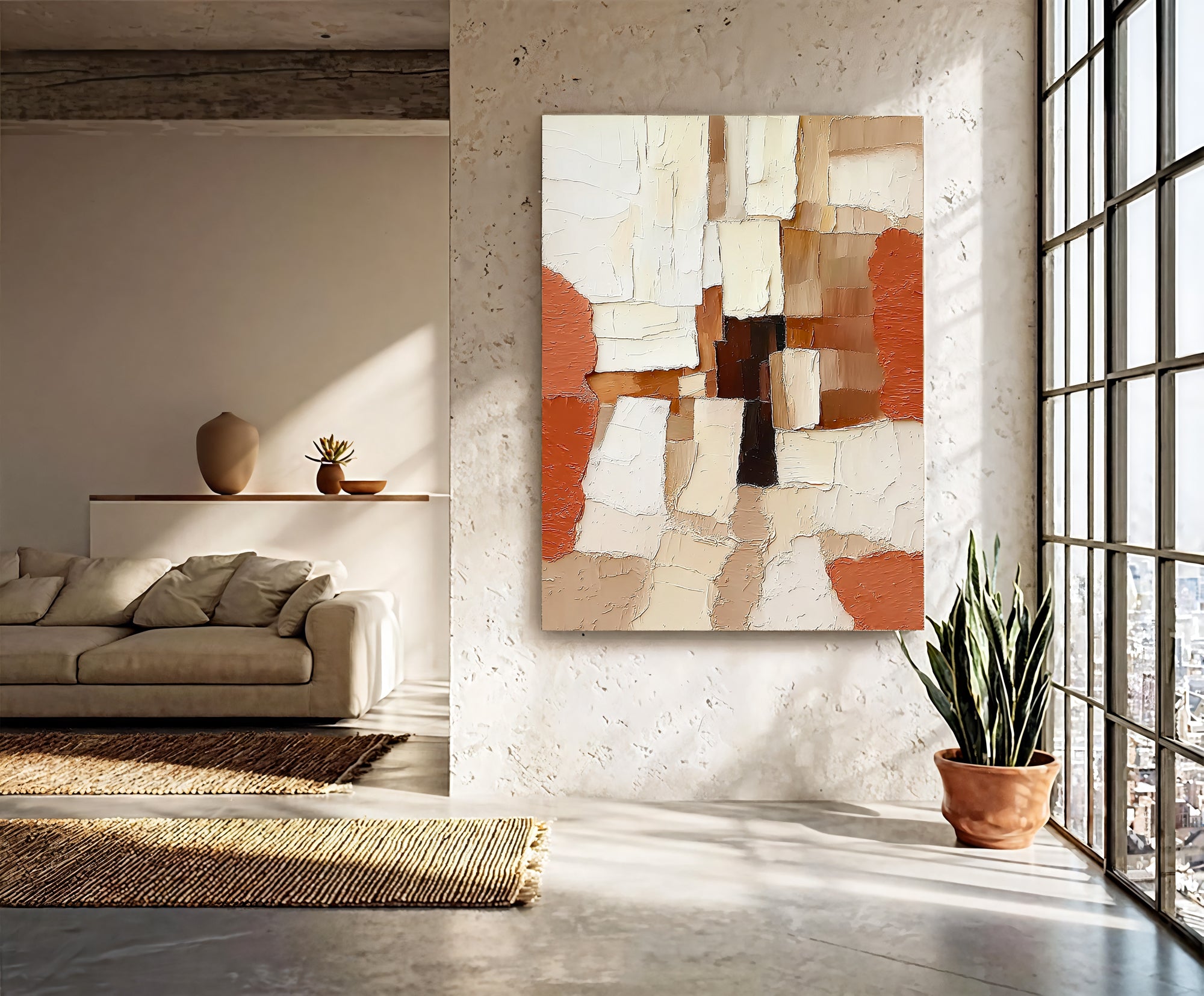 Textured Terracotta Blocks | Cream Rust