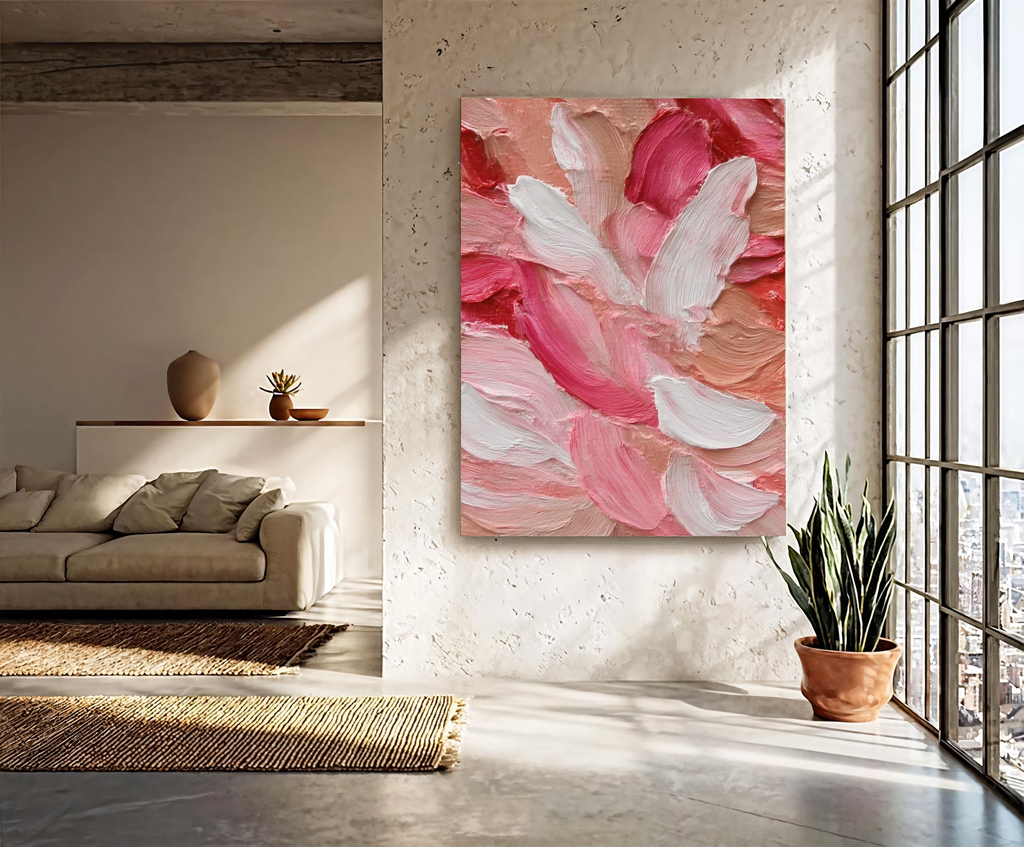 Textured Blush Petals | Coral Flush