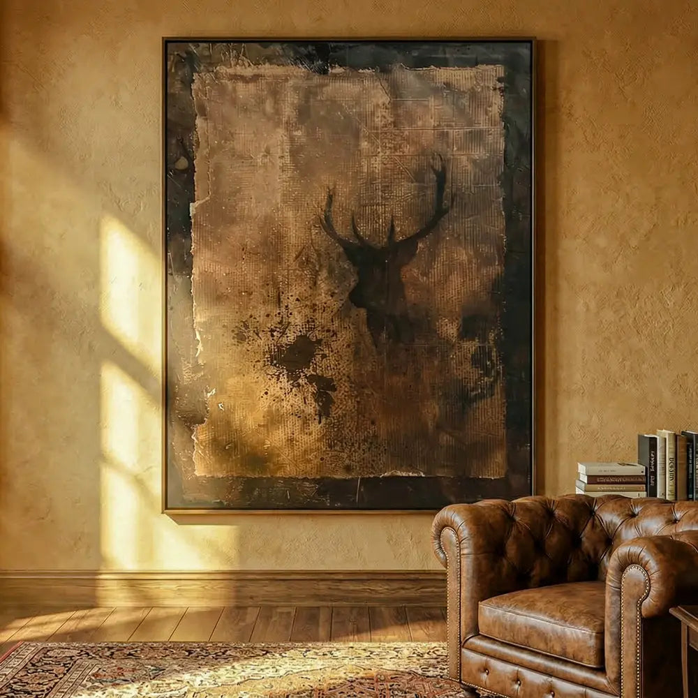 Textured Stag Art | Opulent Charm