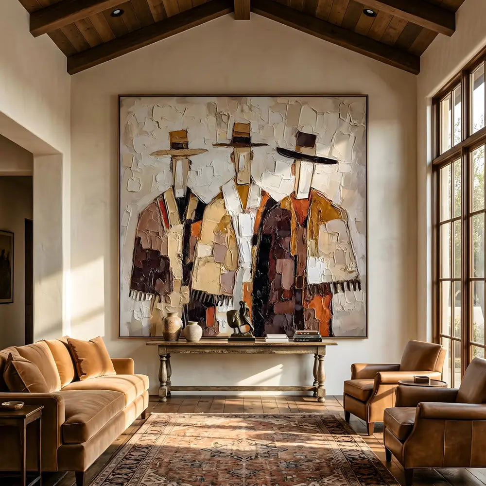 Textured Abstract Figure Art | Subtle Tones Flow