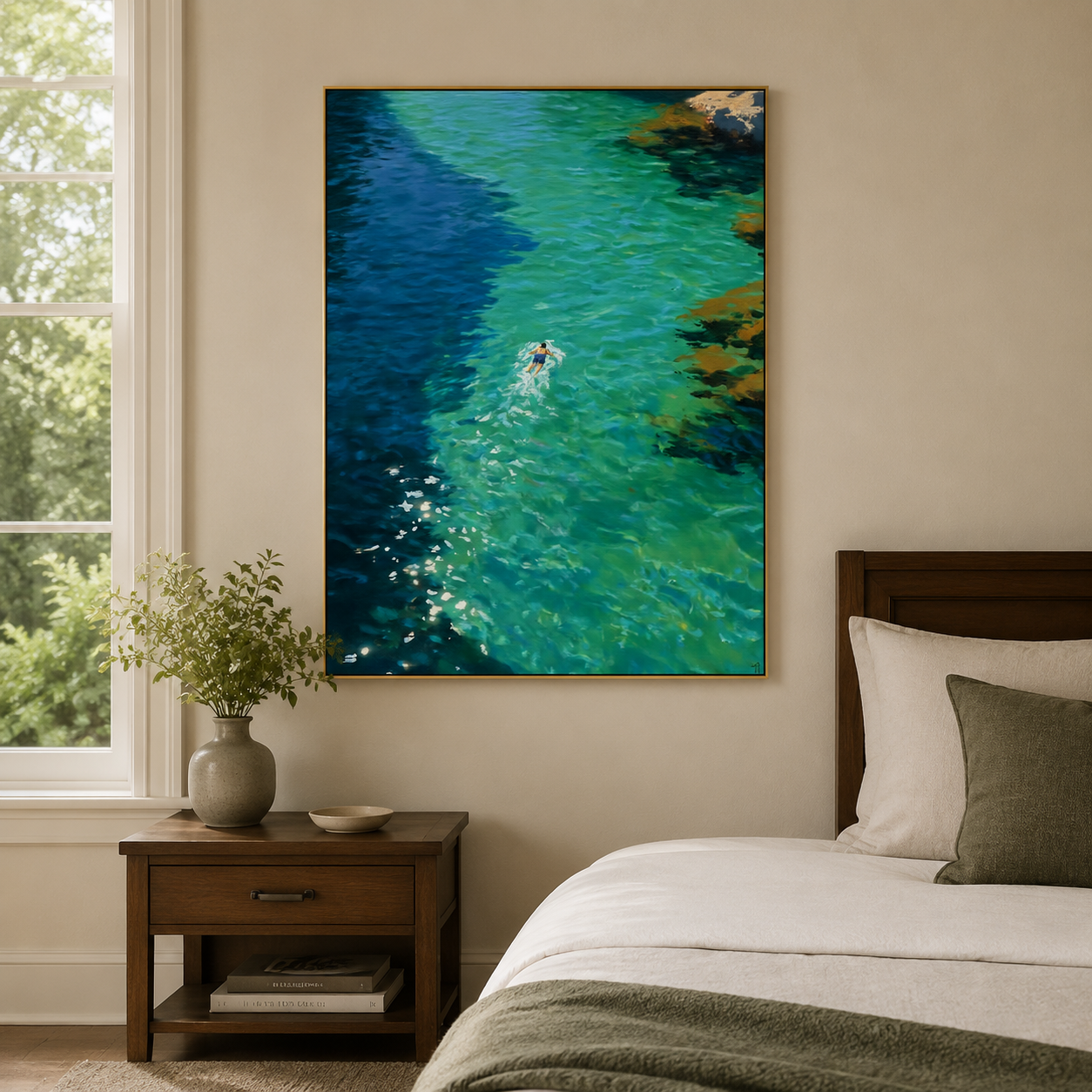 Impressionist Art | Dual Blue Bay Swim
