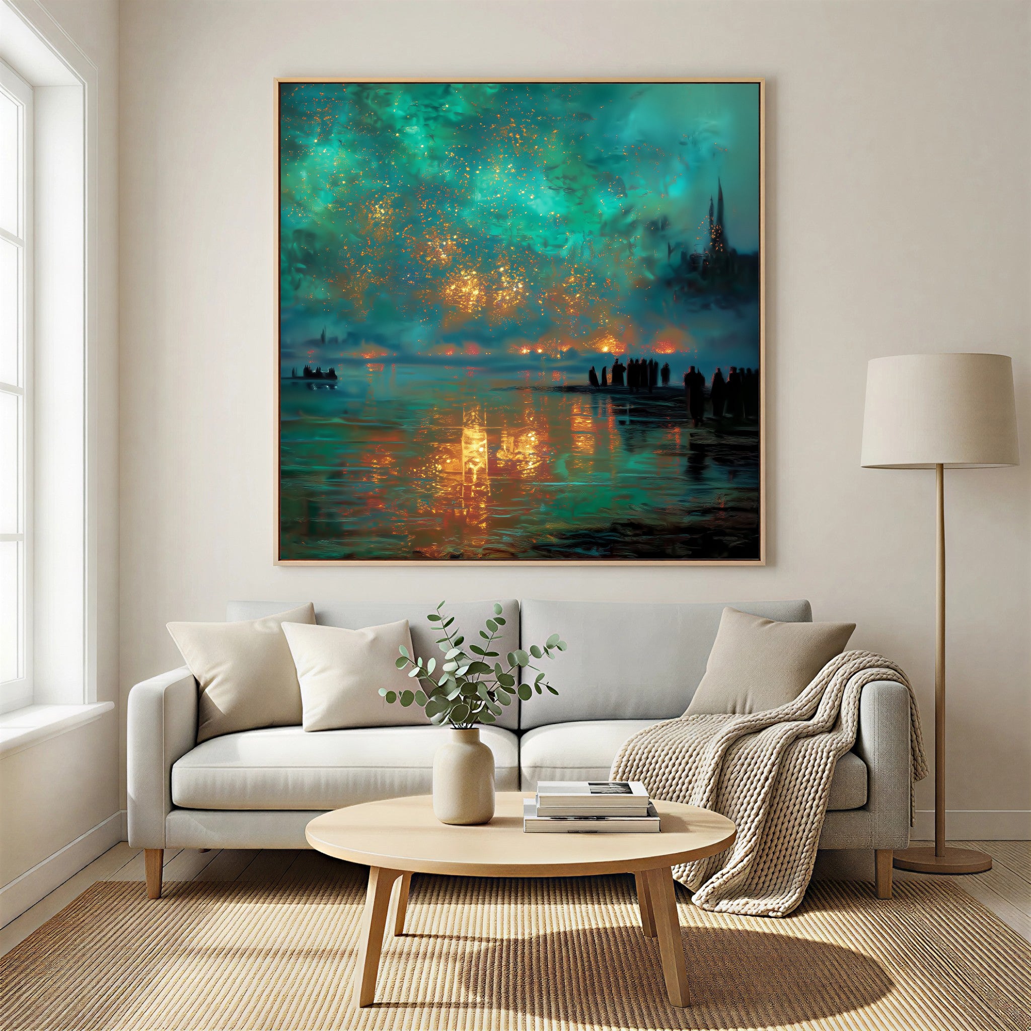Celestial Harbor Glow | Aqua Dusk