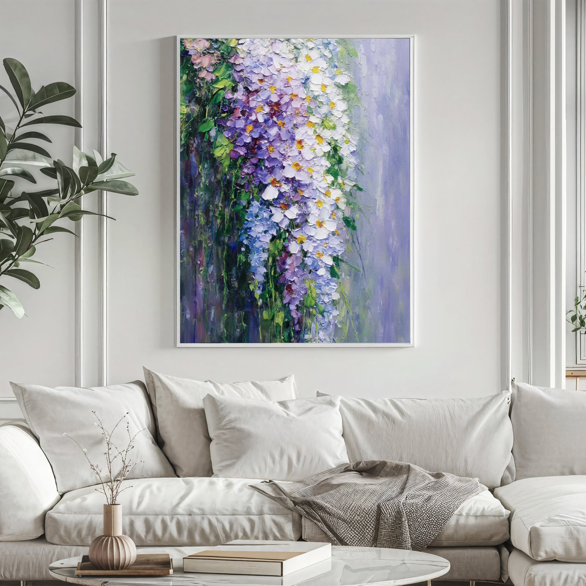 Textured Wisteria Cascade | Lavender Glow