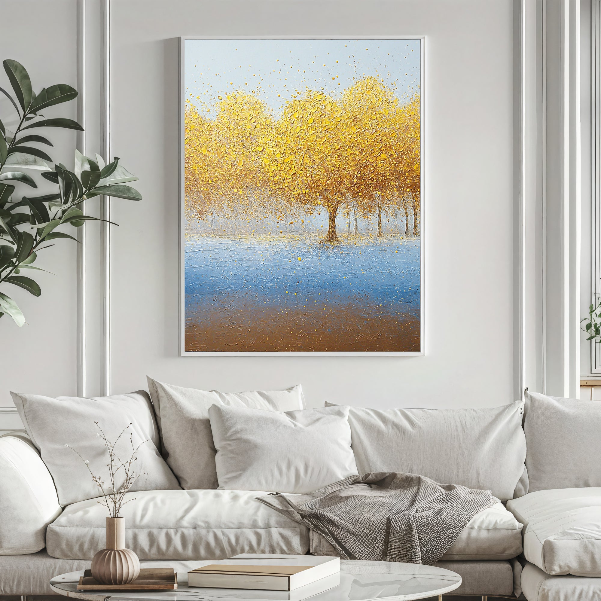 Textured Gilded Grove | Azure Haze