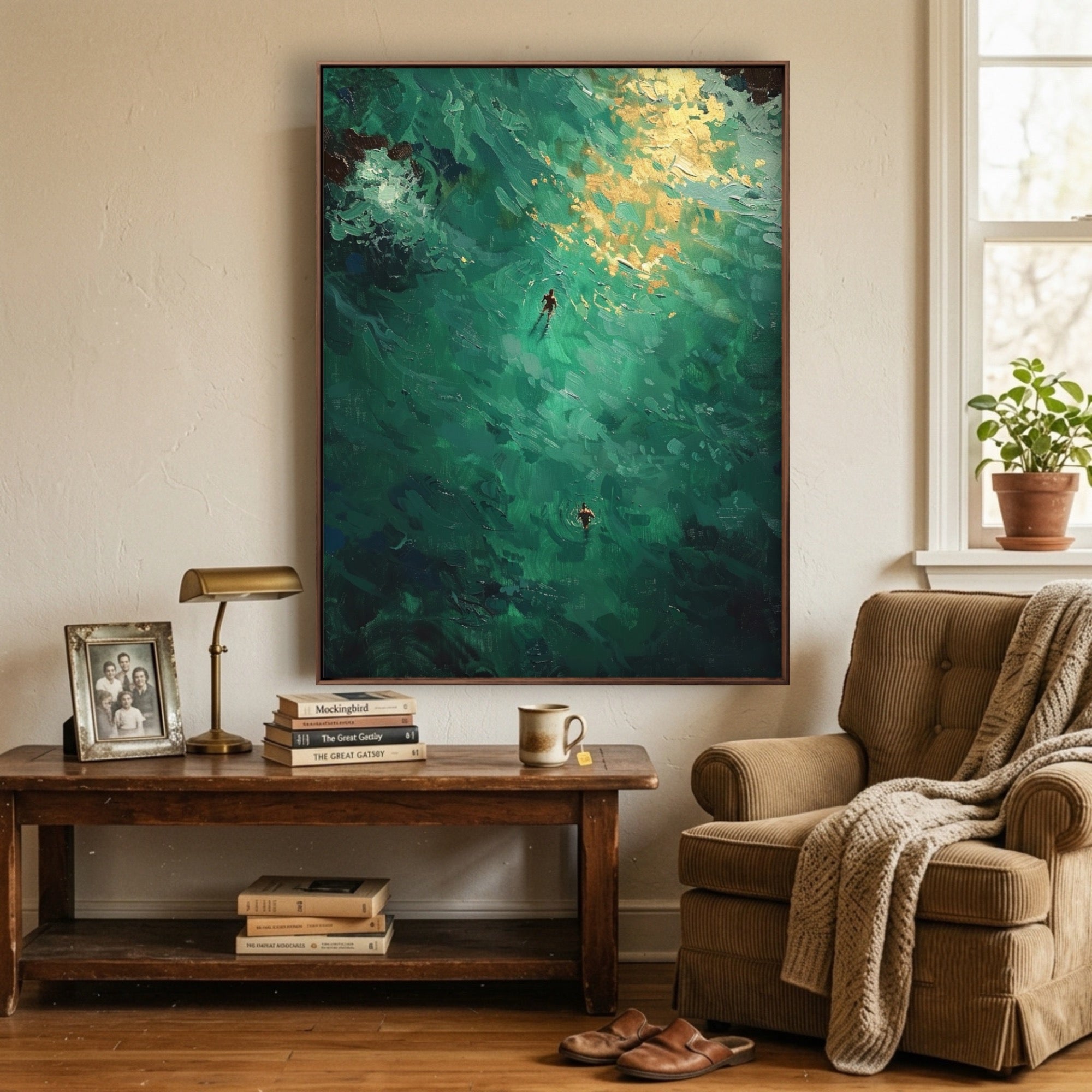 Impressionist Art | Emerald Swim Light