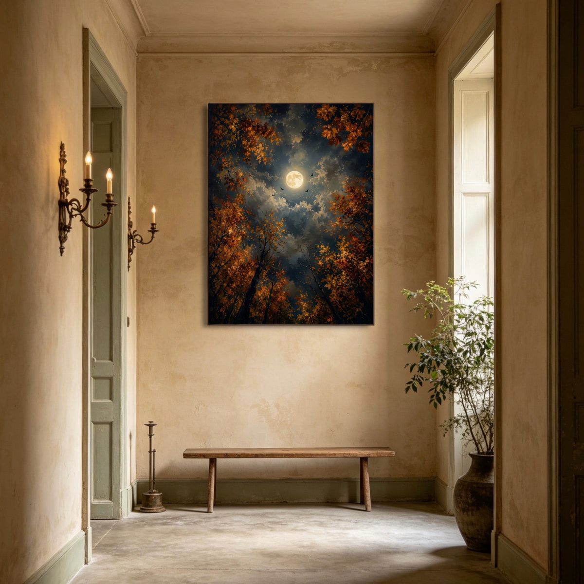 Between Moonlit Branches — vertical landscape art, view 4