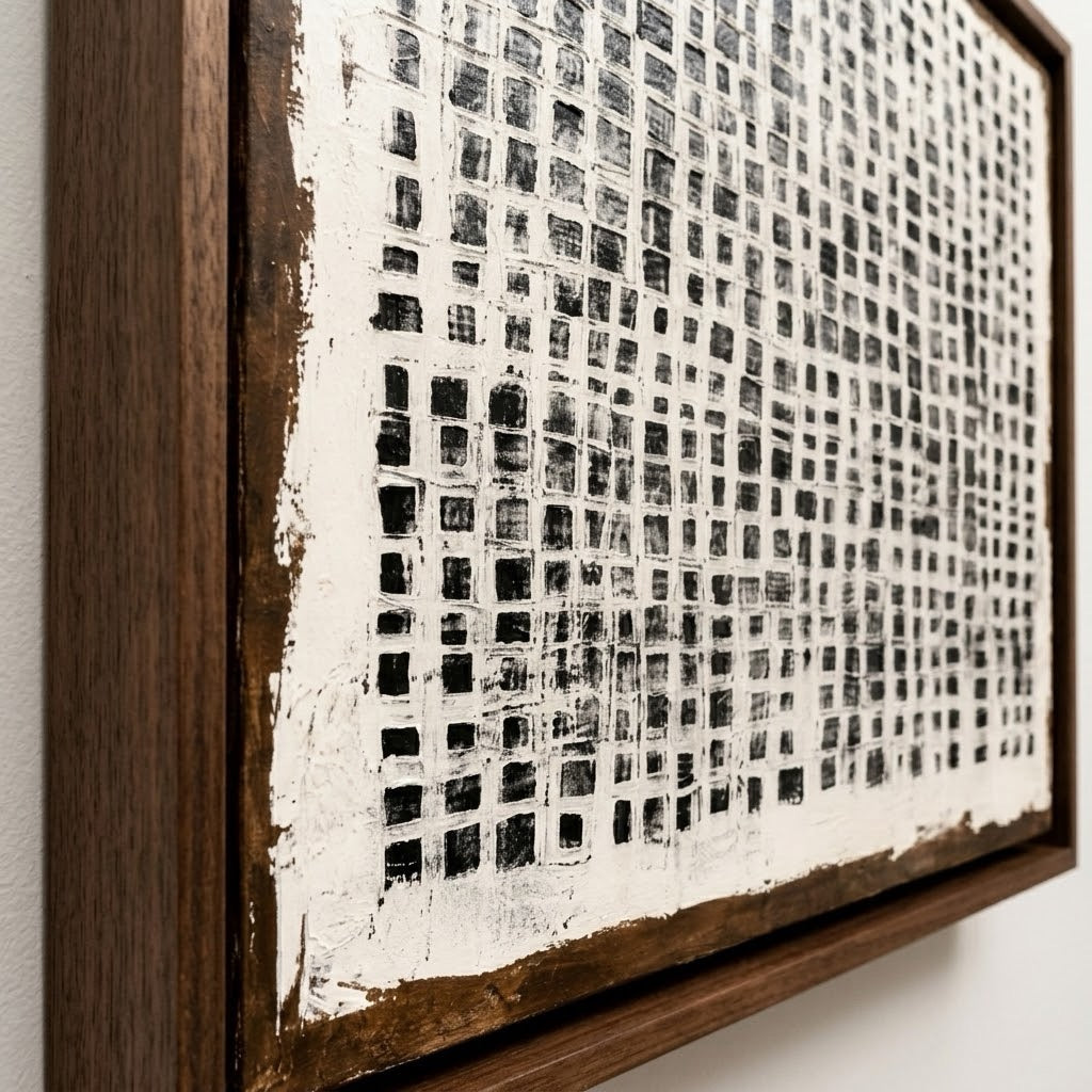 Black Grid Study oil painting room view 6