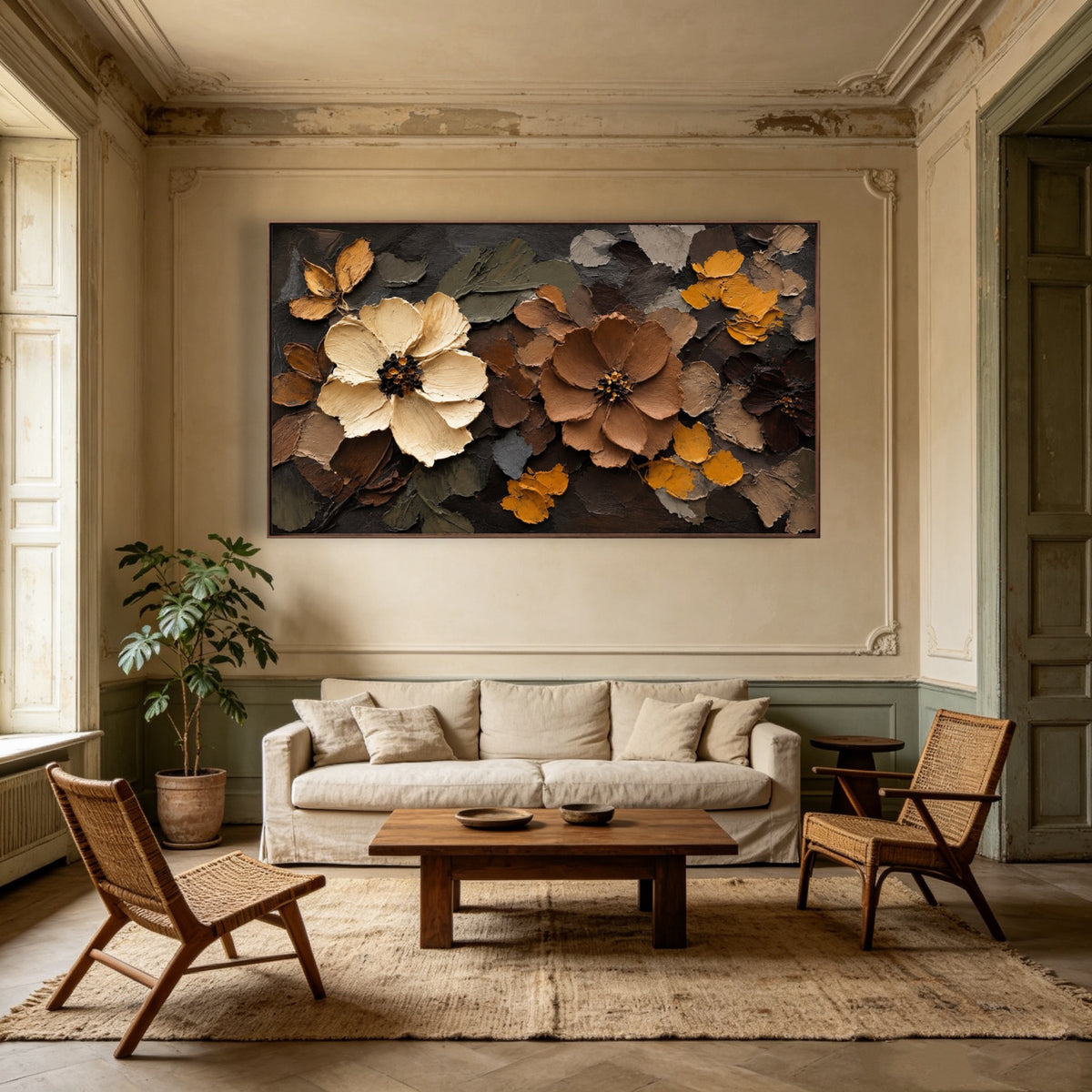 Blossoms In Relief — horizontal textured & impasto art, view 5