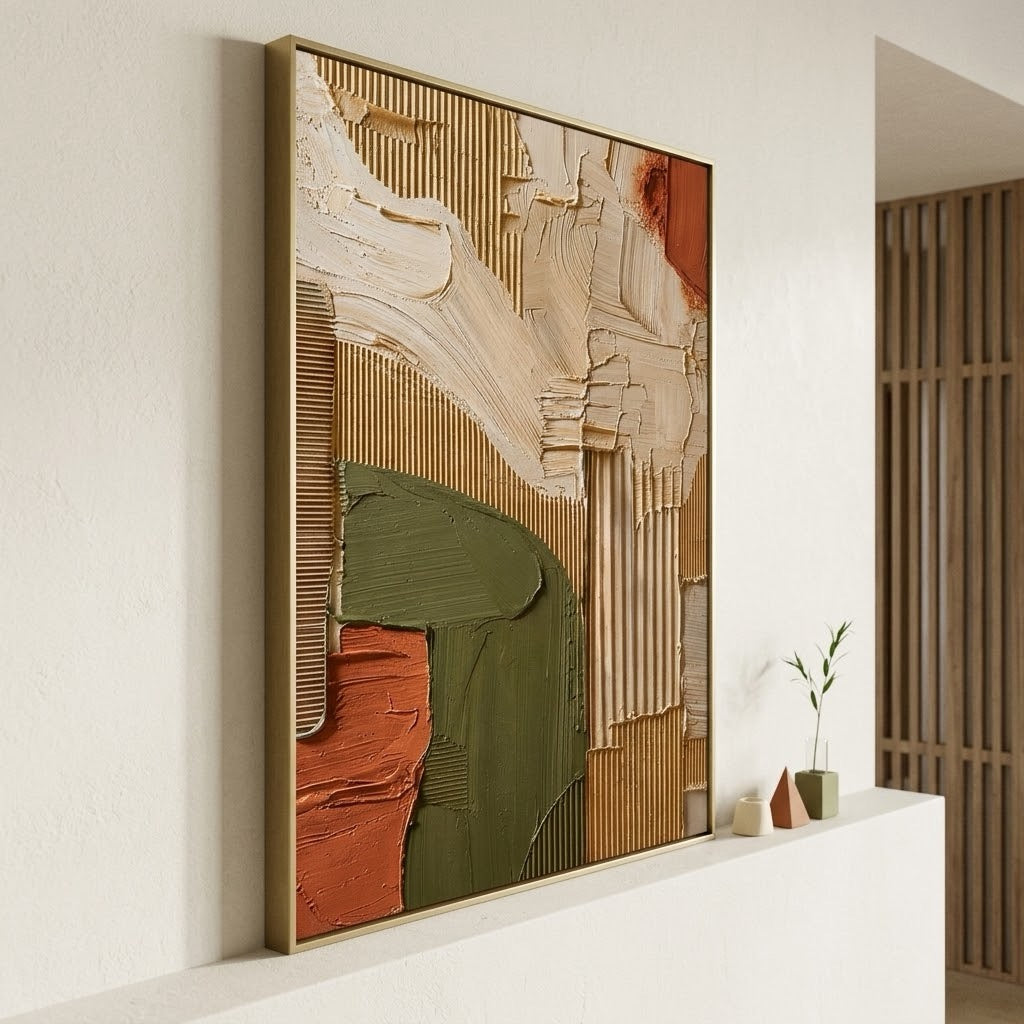 Carved Meadow Layers — vertical textured & impasto art, view 7