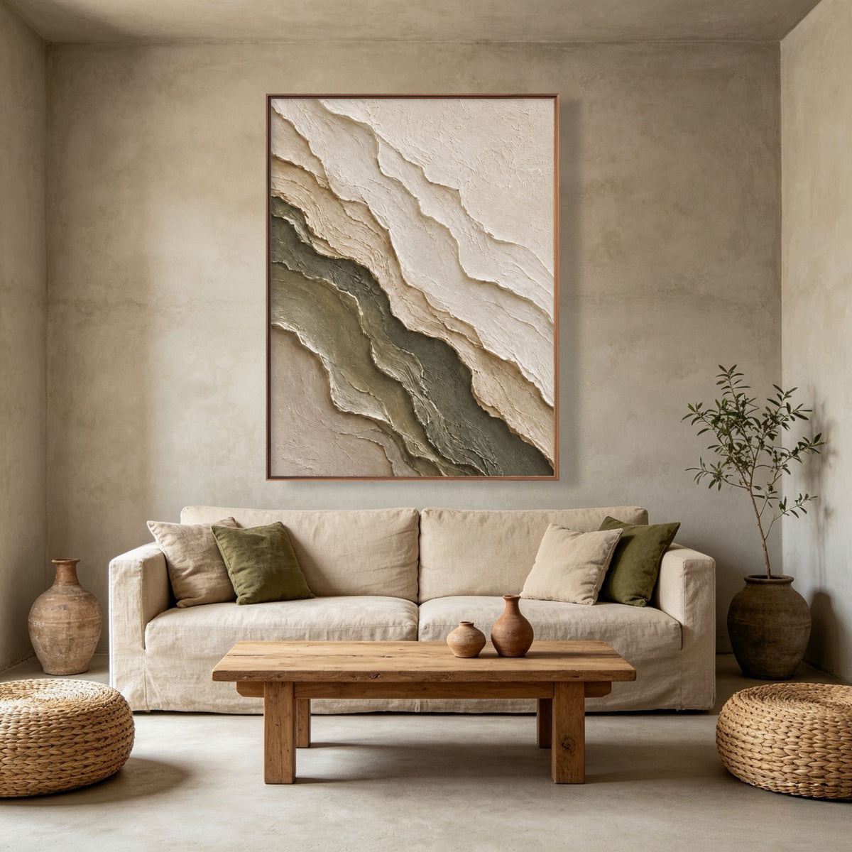 Contours Of Earth — vertical textured & impasto art, view 1