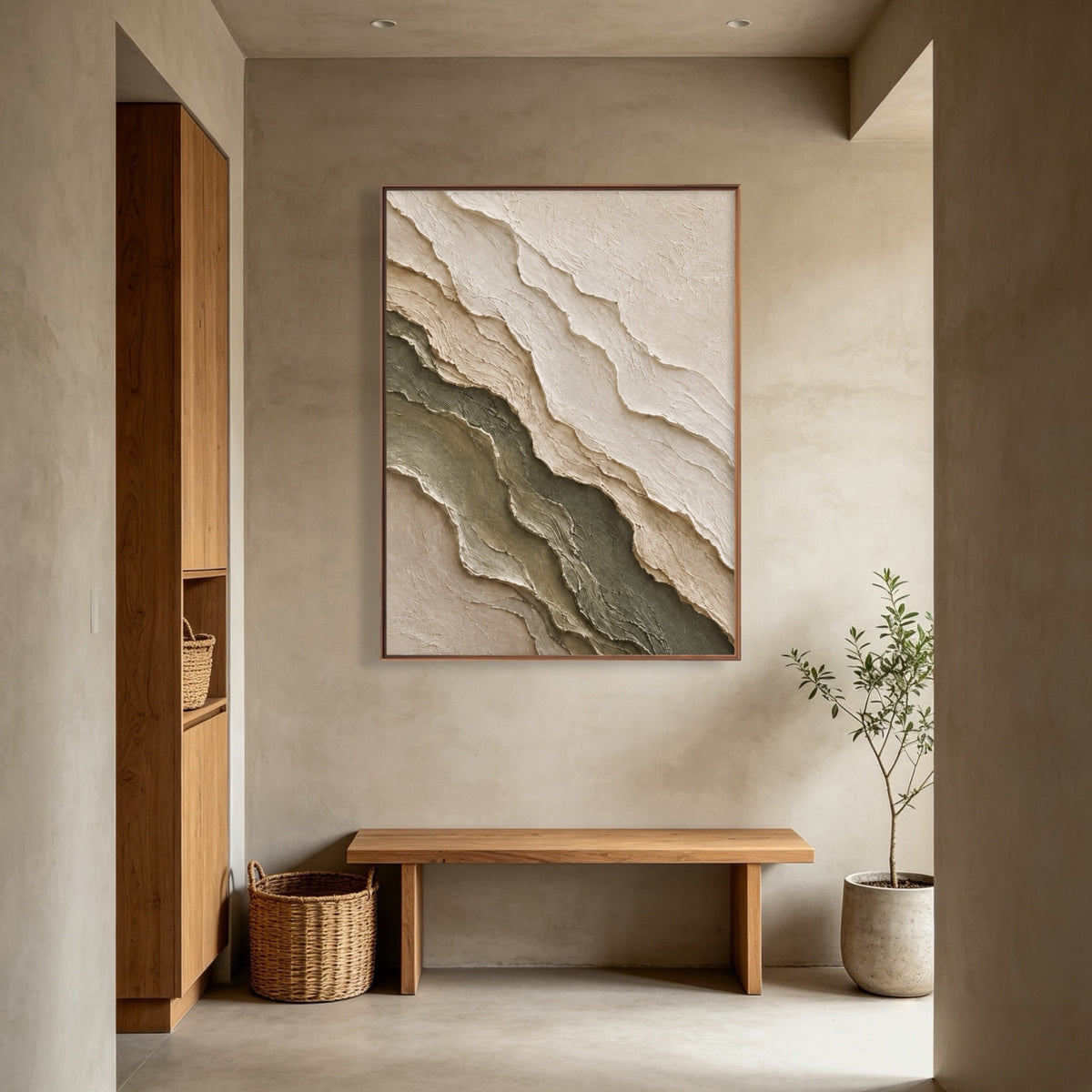 Contours Of Earth — vertical textured & impasto art, view 4
