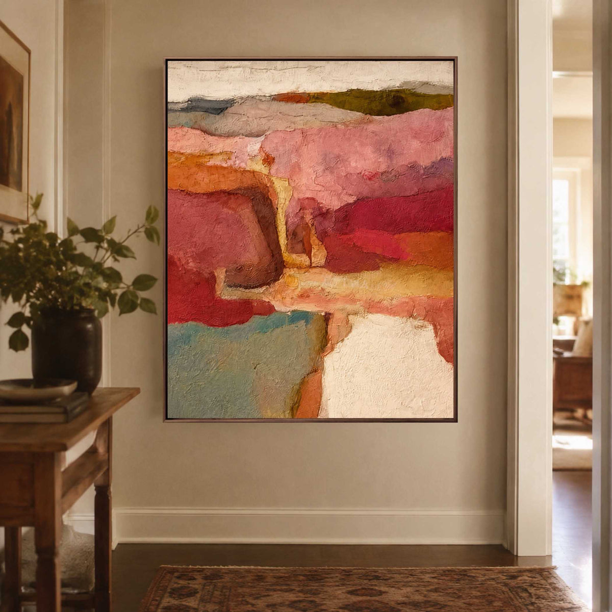 Crimson Terrain Fragments oil painting view 2