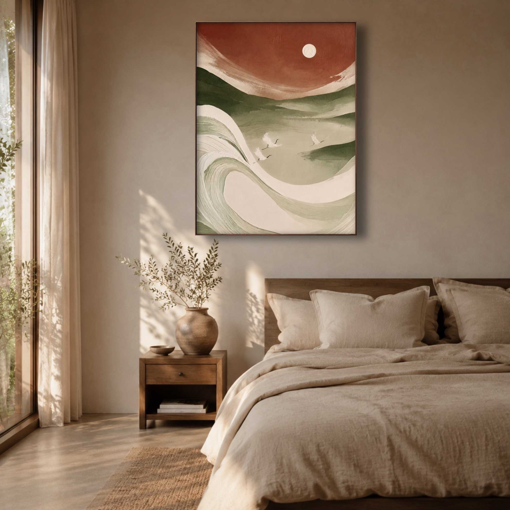 Wabi-Sabi Art | Crimson Valley Flight - View 2
