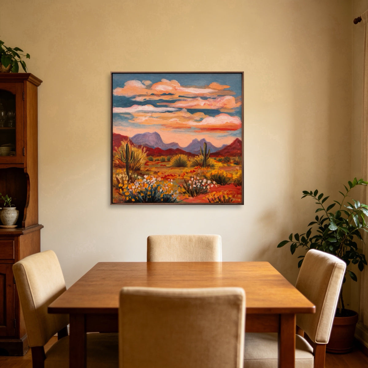 Desert Afterglow Study oil painting room view 4
