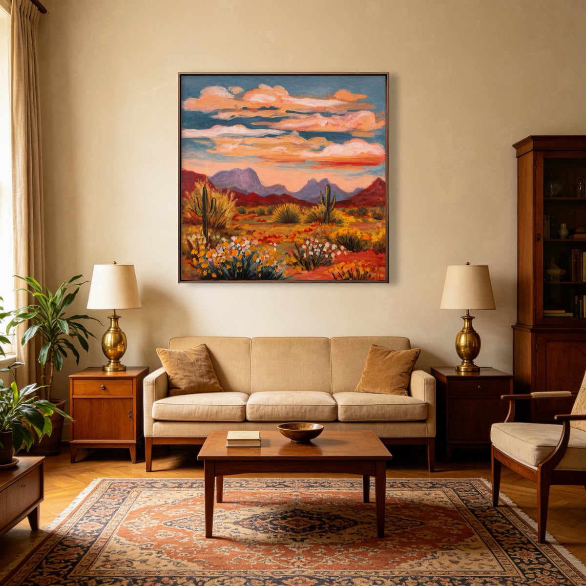 Desert Afterglow Study oil painting room view 5
