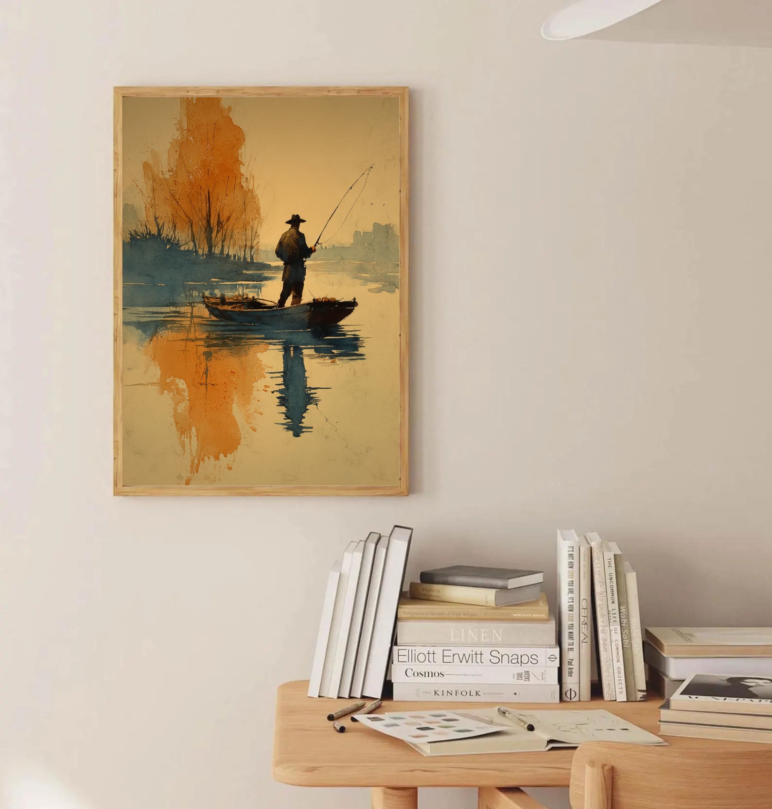 Fishing Scene Art | Textured Serenity