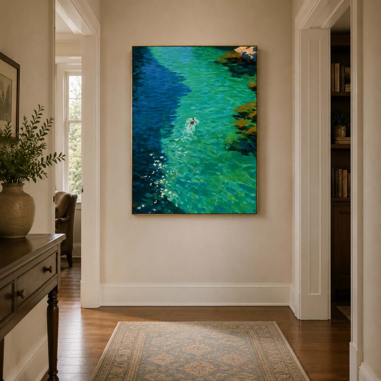 Impressionist Art | Dual Blue Bay Swim