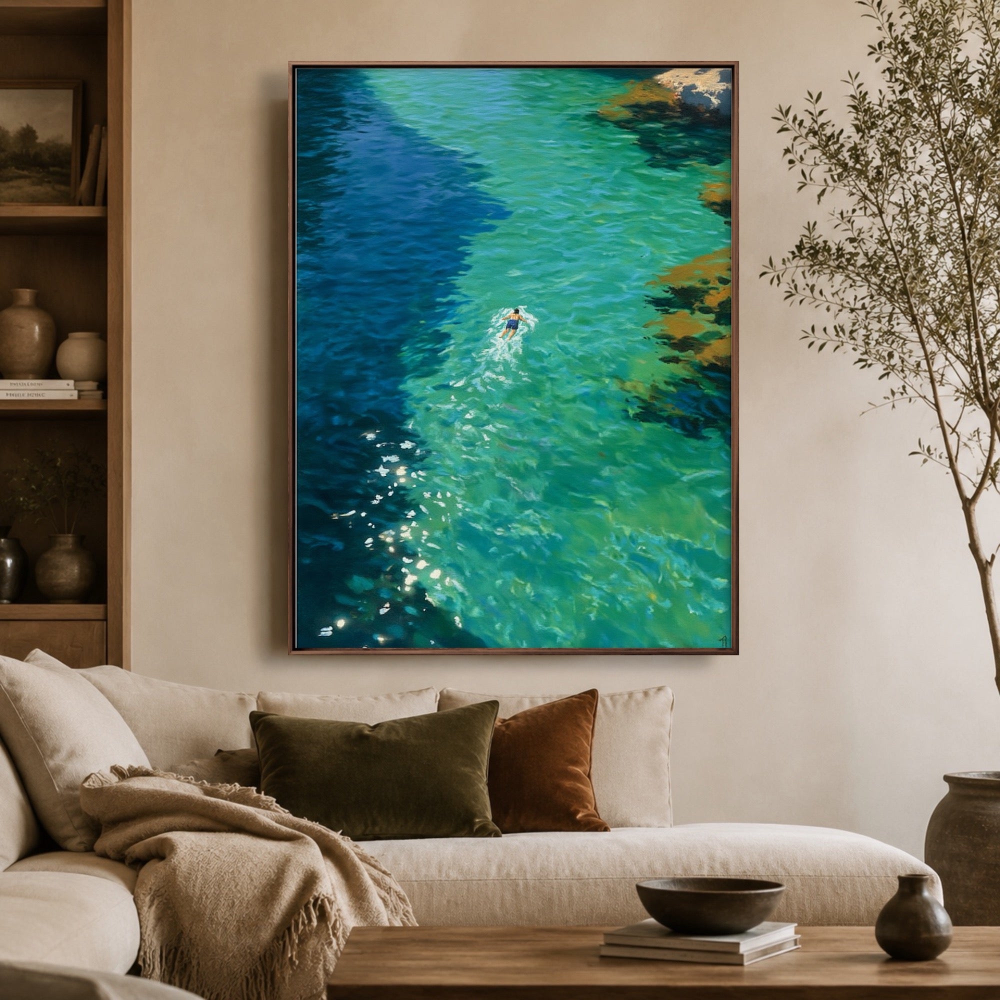 Impressionist Art | Dual Blue Bay Swim