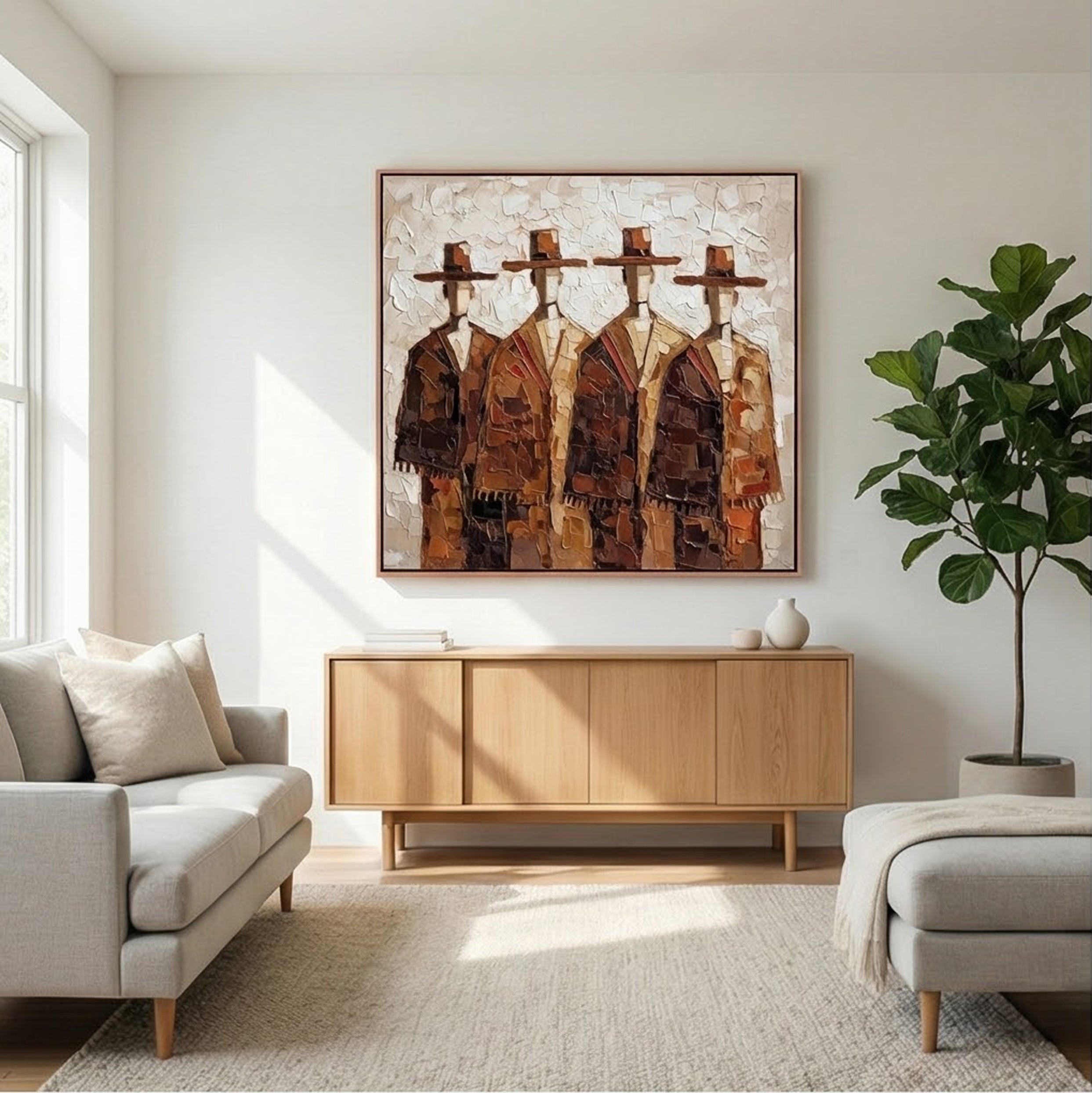 Textured Rustic Quartet | Hat Silhouettes