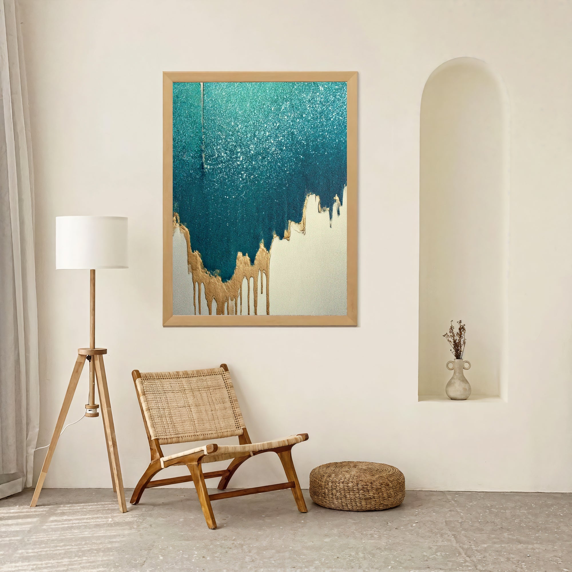 Textured Turquoise Splendor | Gilded Drips