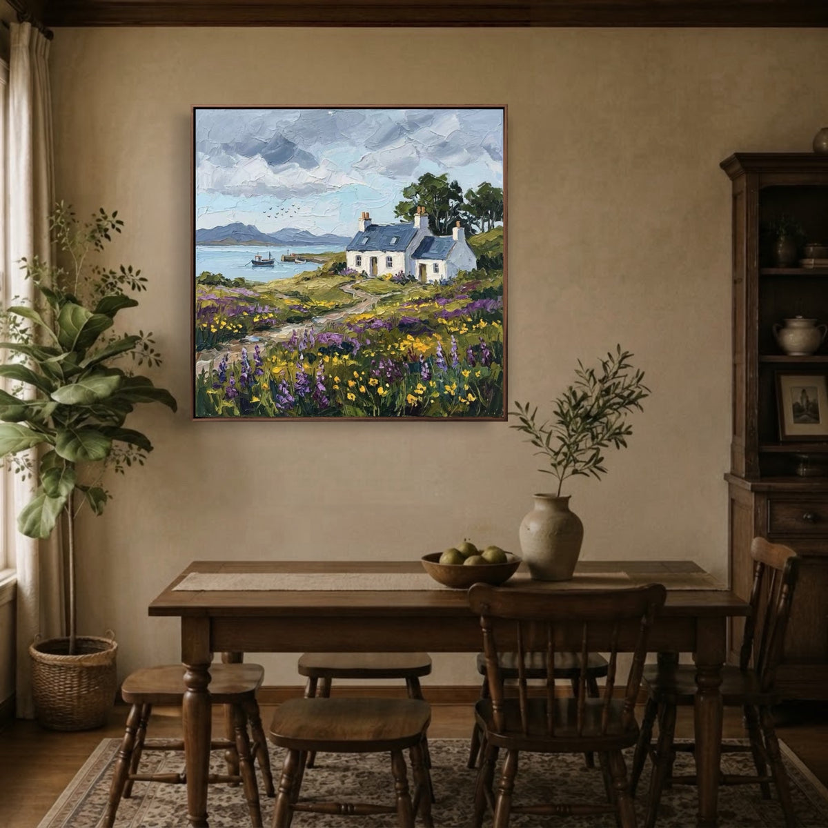 Flowers Along Shore — vertical landscape art, view 3