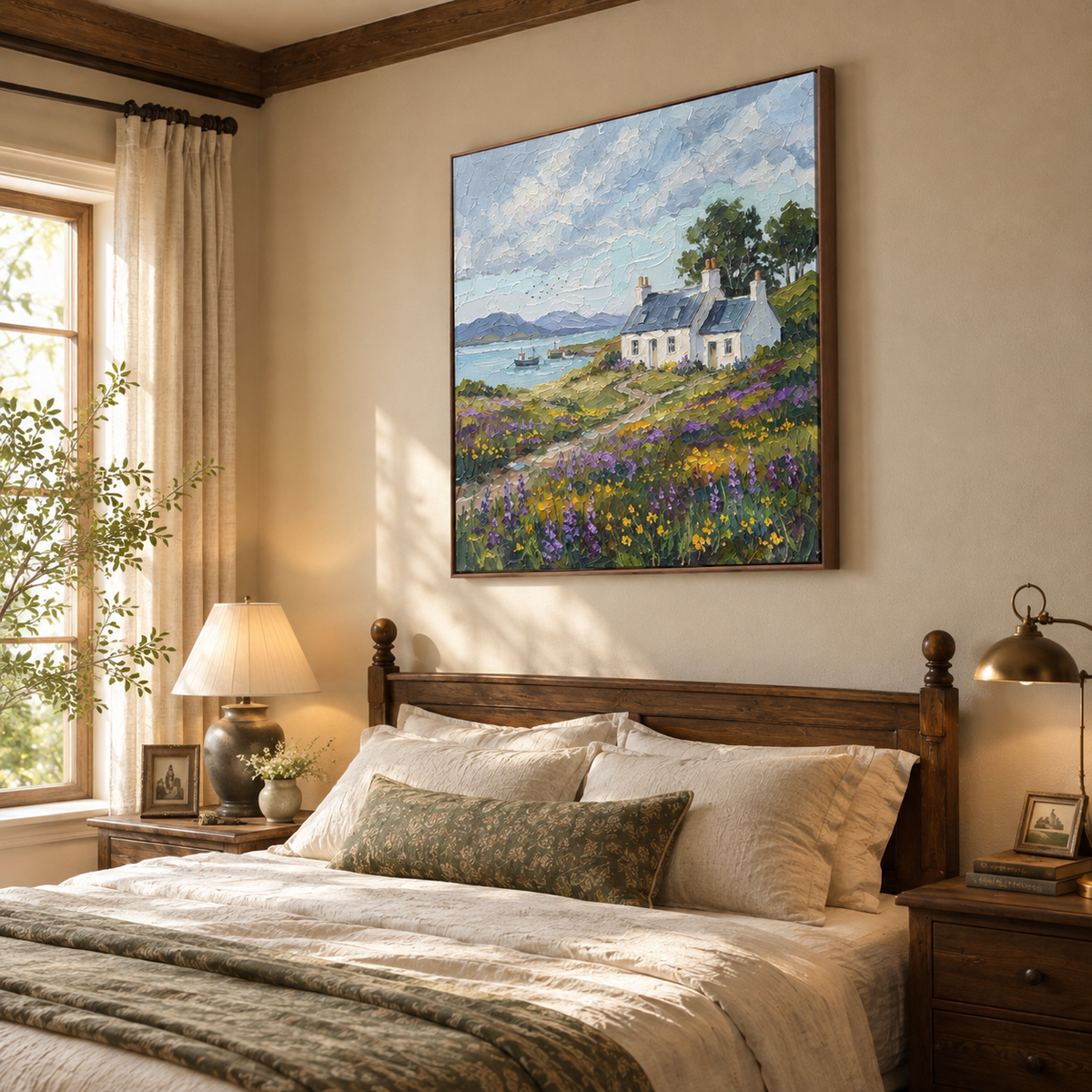 Flowers Along Shore — vertical landscape art, view 7