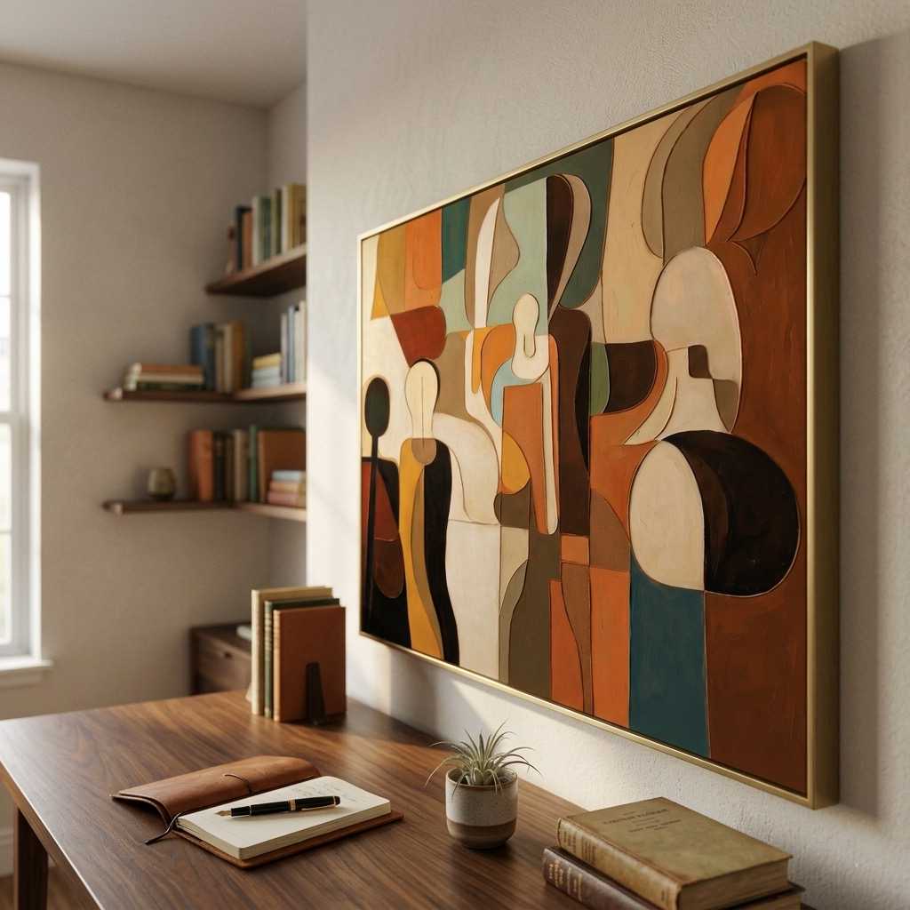 Gathering In Geometry oil painting view 6