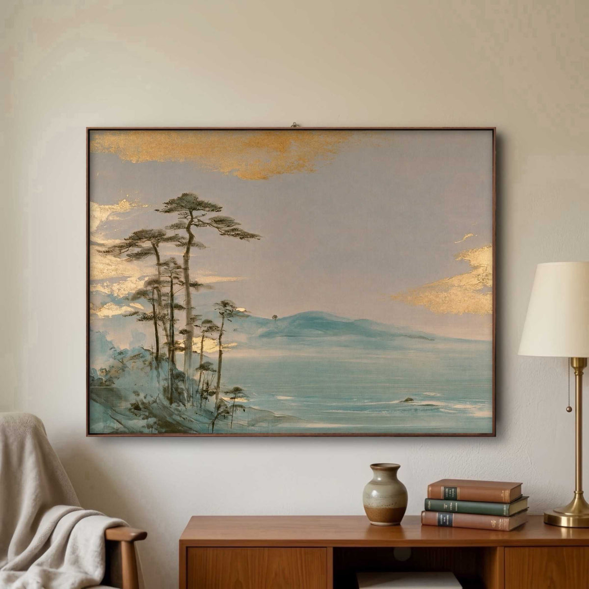 Coastal & Ocean Art | Gilded Coastal Pines - View 3