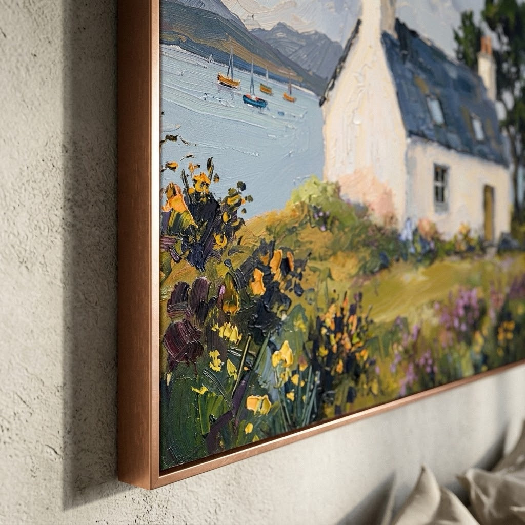 Harbor Cottage Morning — vertical coastal & ocean art, view 6