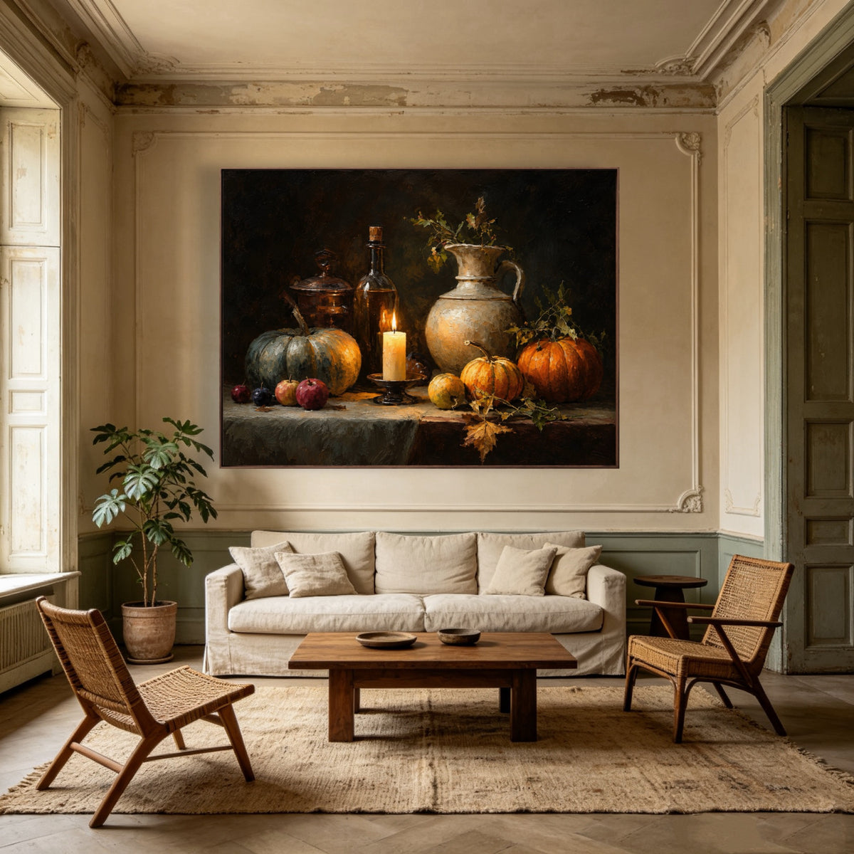 Harvest By Candlelight — horizontal floral & botanical art, view 1