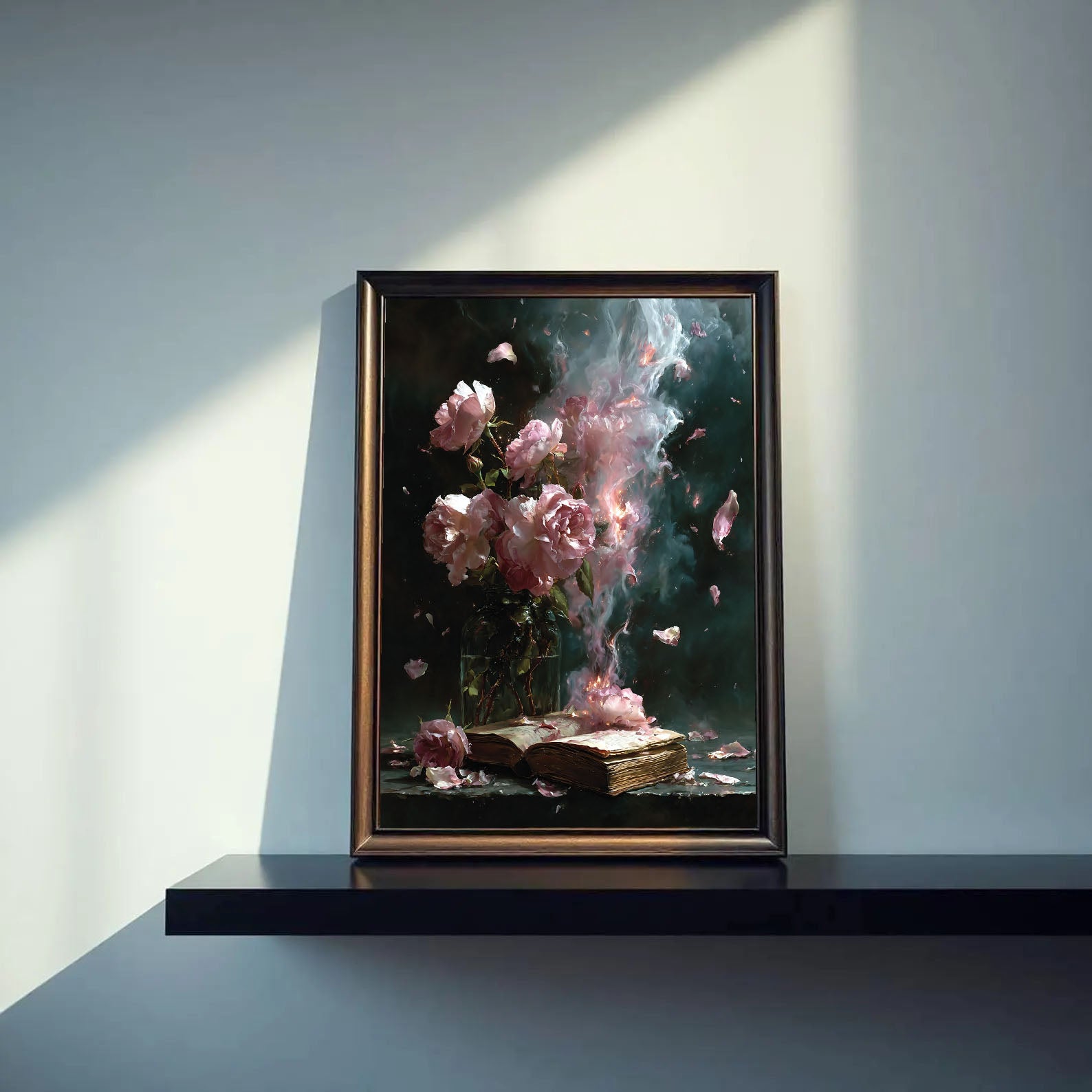 Burning Roses Art | Dramatic Opulence