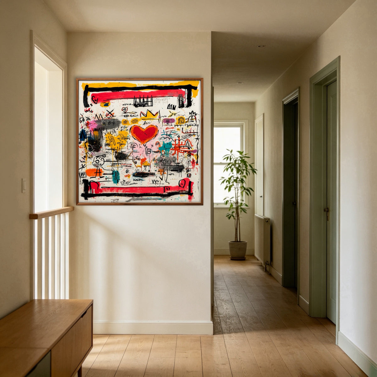 Heart City Signal oil painting room view 3