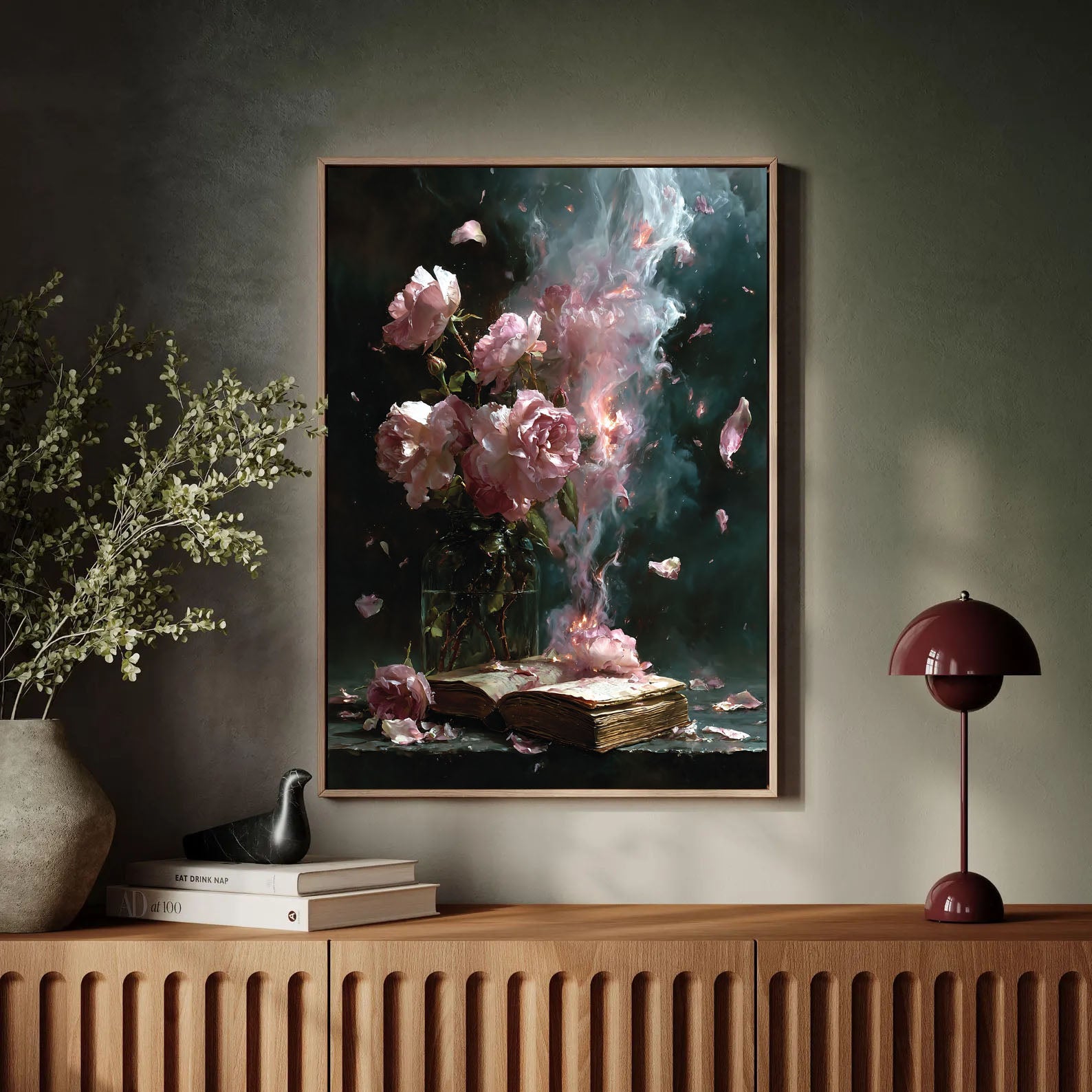 Burning Roses Art | Dramatic Opulence