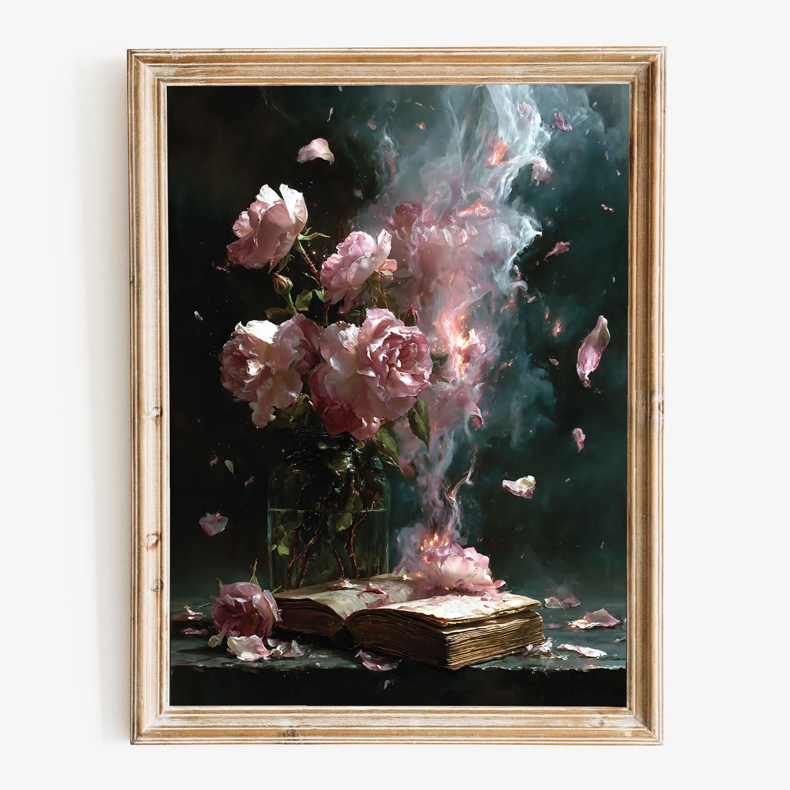 Burning Roses Art | Dramatic Opulence