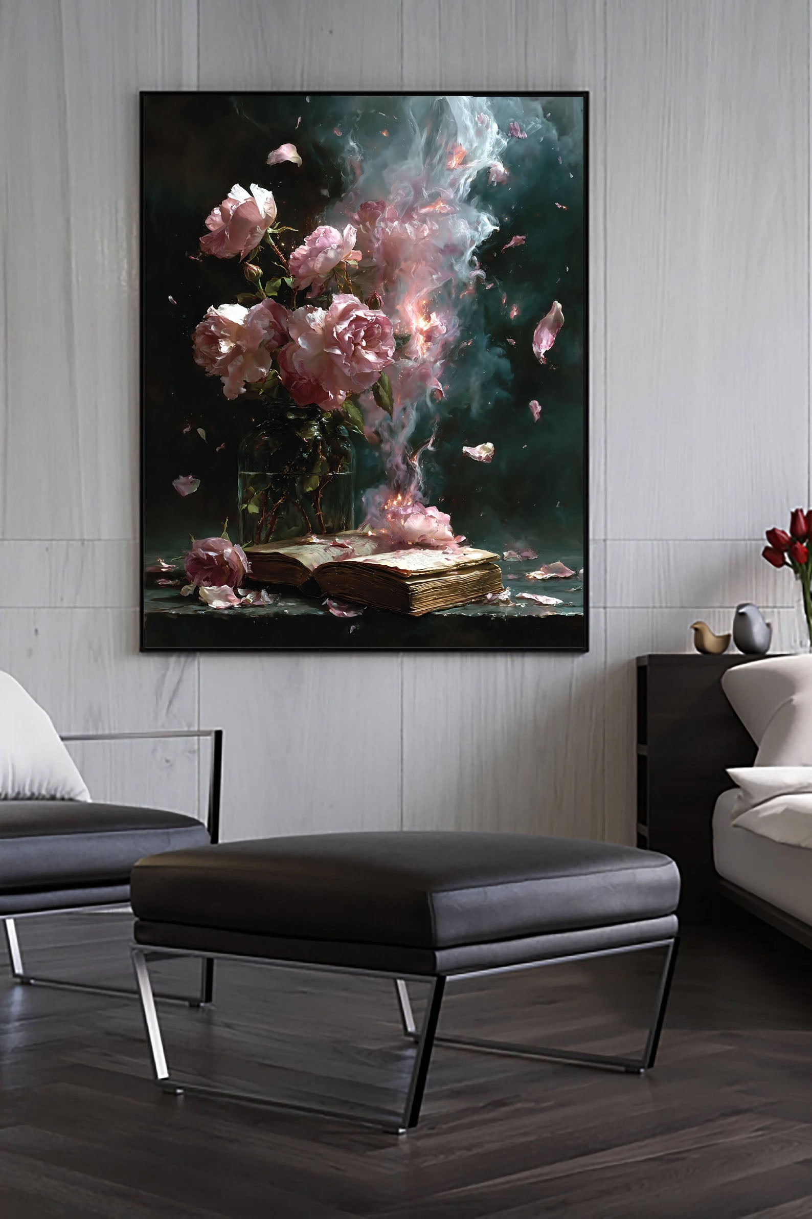 Burning Roses Art | Dramatic Opulence